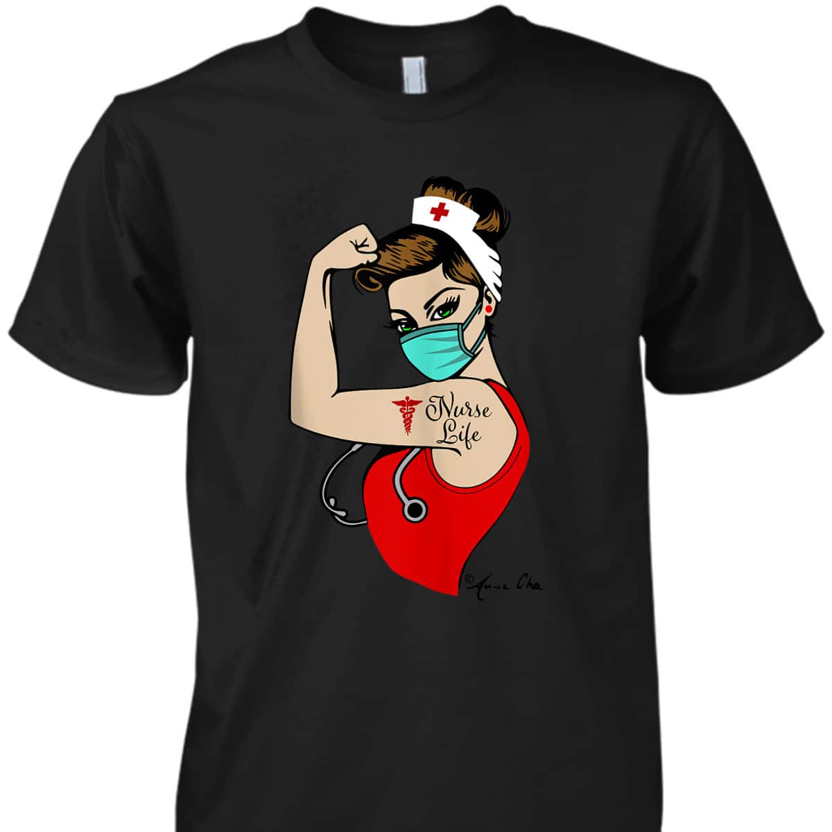 Nurse Life Girl Power Pin Up Rosie Caretaker Medical Retro T-Shirt Nurse Life Girl Power Pin Up Rosie Caretaker Medical Retro T-Shirt