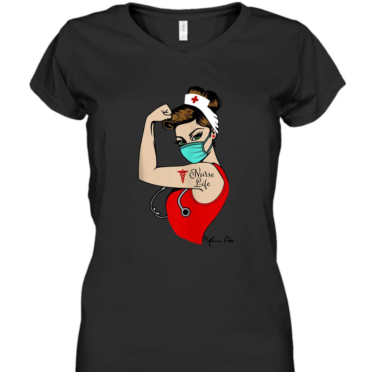 Nurse Life Girl Power Pin Up Rosie Caretaker Medical Retro T-Shirt Nurse Life Girl Power Pin Up Rosie Caretaker Medical Retro T-Shirt
