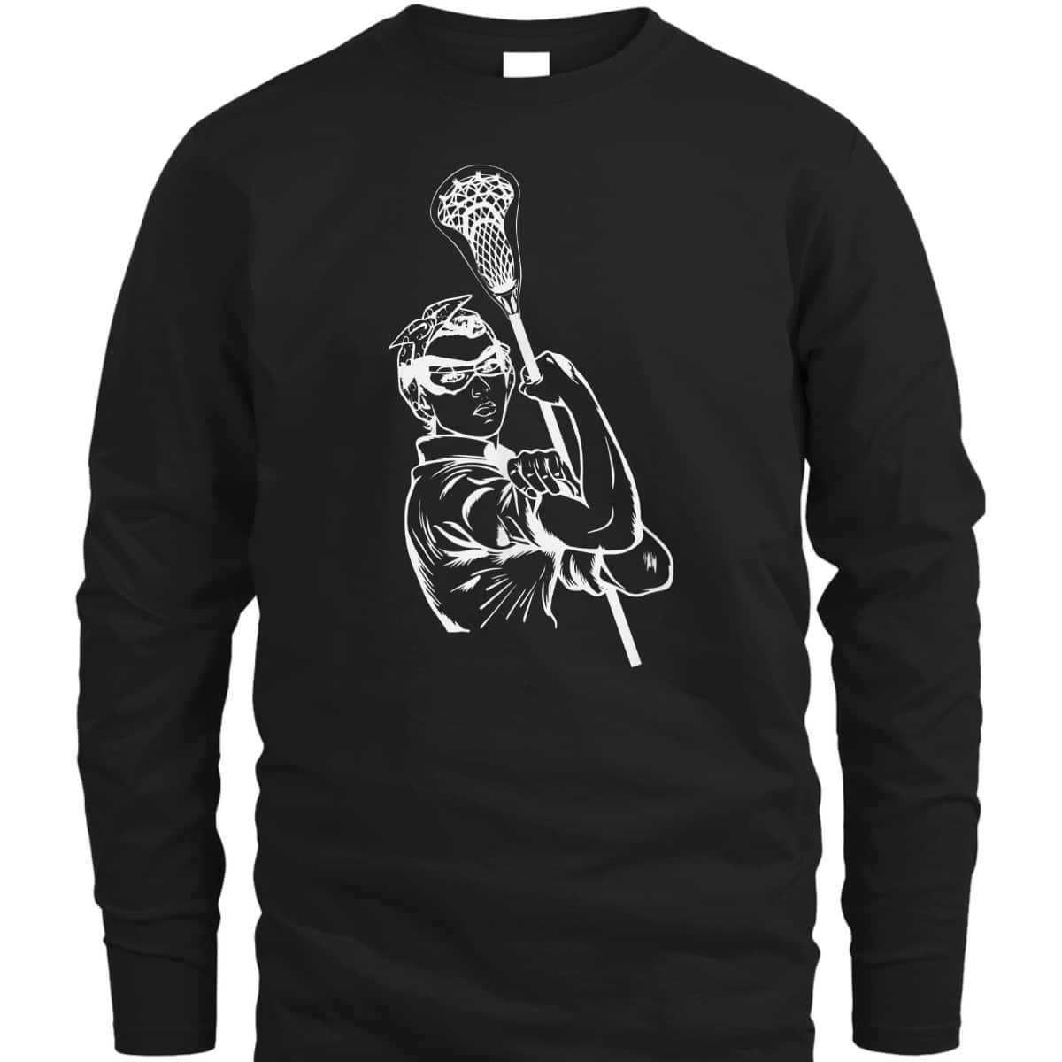 Fun Lacrosse Women Rosie The Riveter Girl Power LAX T-Shirt Fun Lacrosse Women Rosie The Riveter Girl Power LAX T-Shirt