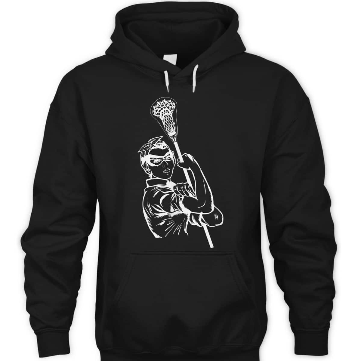 Fun Lacrosse Women Rosie The Riveter Girl Power LAX T-Shirt Fun Lacrosse Women Rosie The Riveter Girl Power LAX T-Shirt