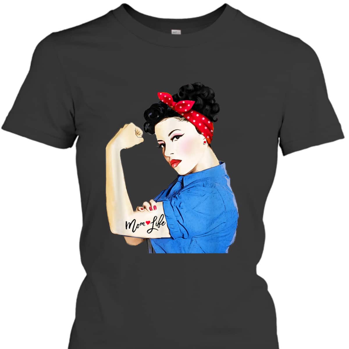 Mom Life Tattoo Heart Girl Power Pinup Retro Mommy T-Shirt Mom Life Tattoo Heart Girl Power Pinup Retro Mommy T-Shirt