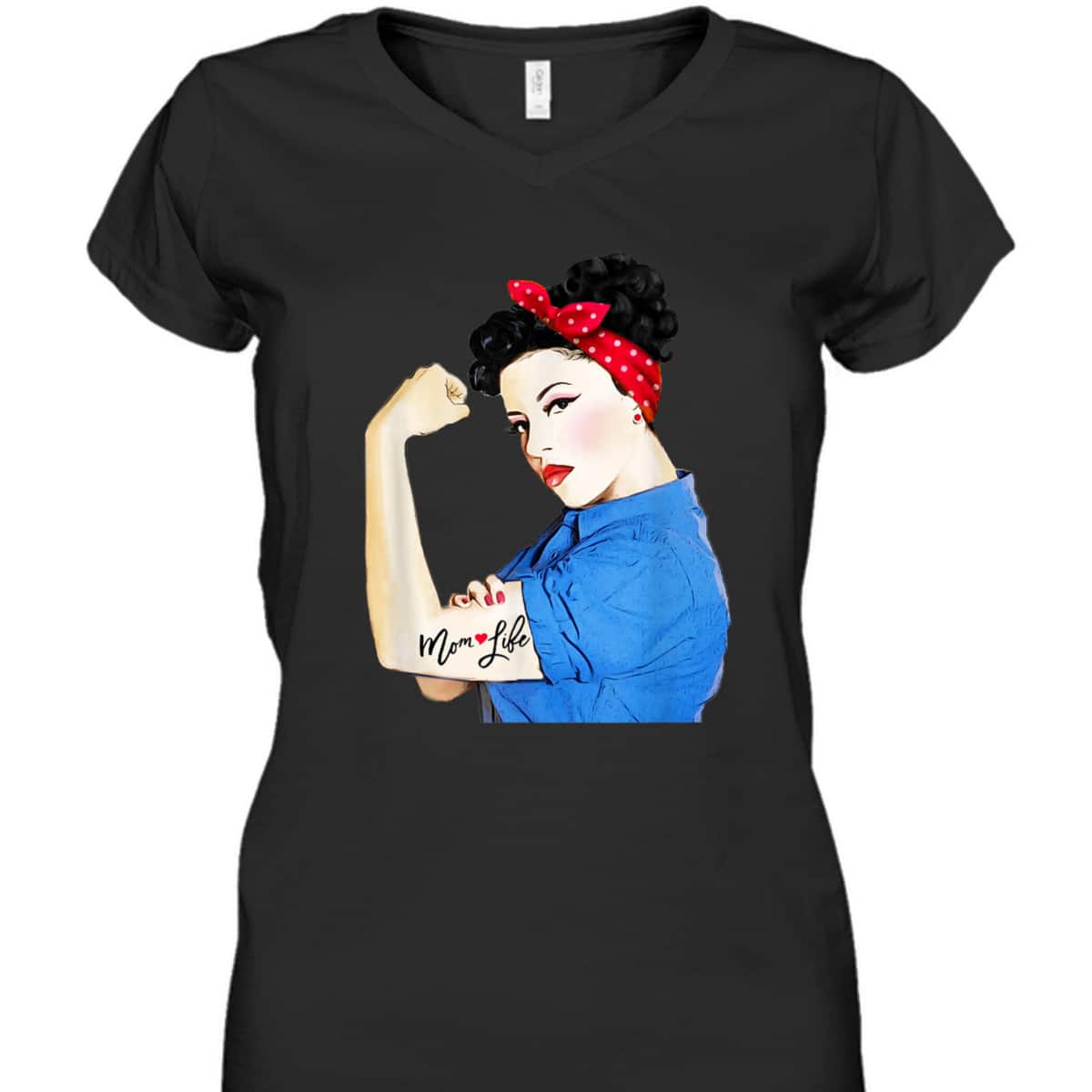 Mom Life Tattoo Heart Girl Power Pinup Retro Mommy T-Shirt Mom Life Tattoo Heart Girl Power Pinup Retro Mommy T-Shirt