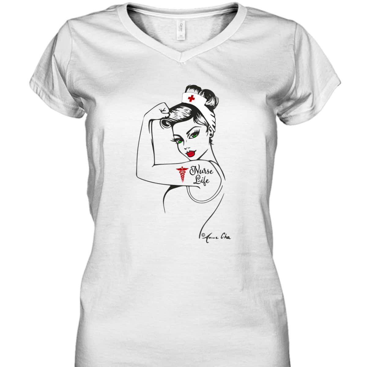 Womens Nurse Life Girl Power Modern Rosie The Riveter Medical Retro T-Shirt Womens Nurse Life Girl Power Modern Rosie The Riveter Medical Retro T-Shirt
