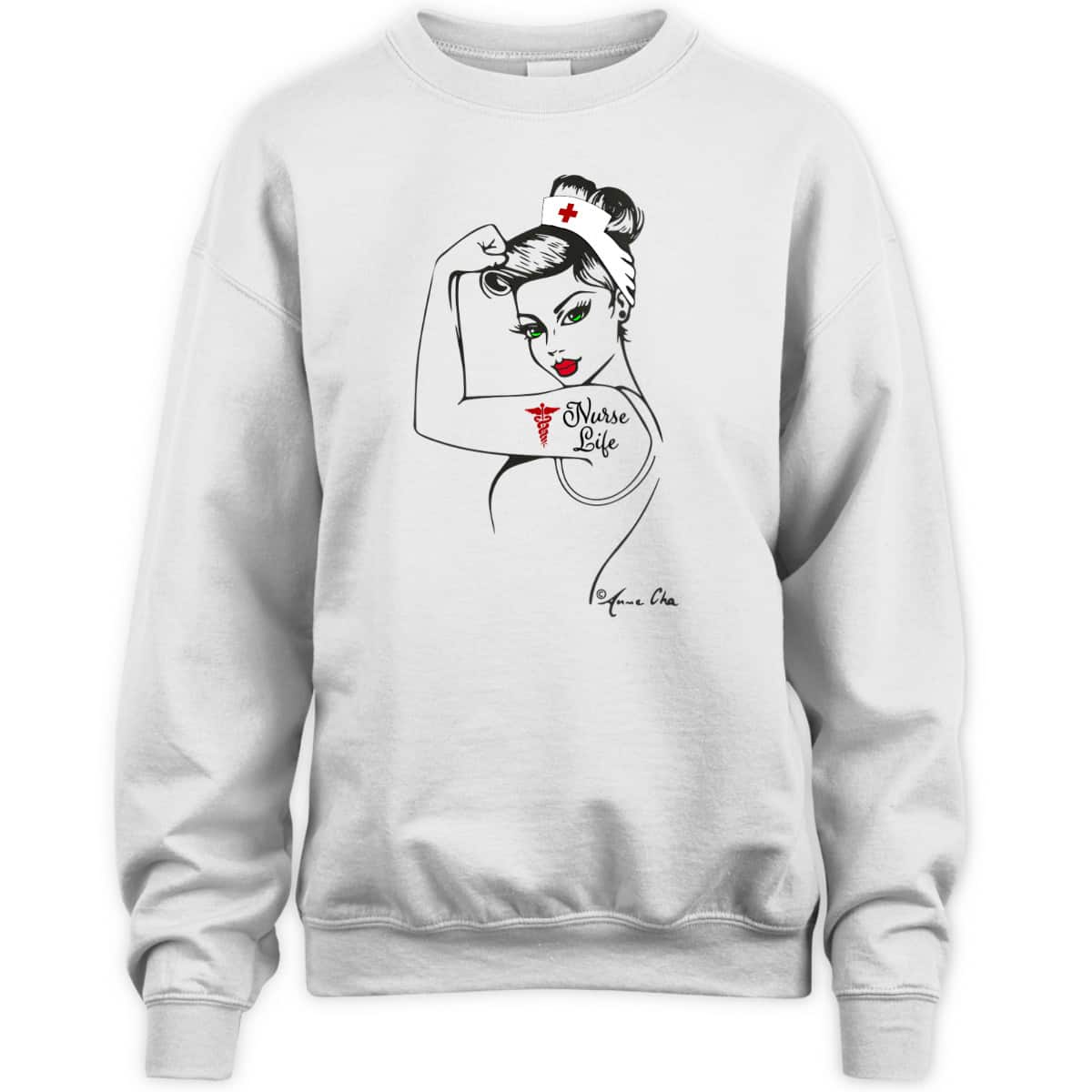 Womens Nurse Life Girl Power Modern Rosie The Riveter Medical Retro T-Shirt Womens Nurse Life Girl Power Modern Rosie The Riveter Medical Retro T-Shirt