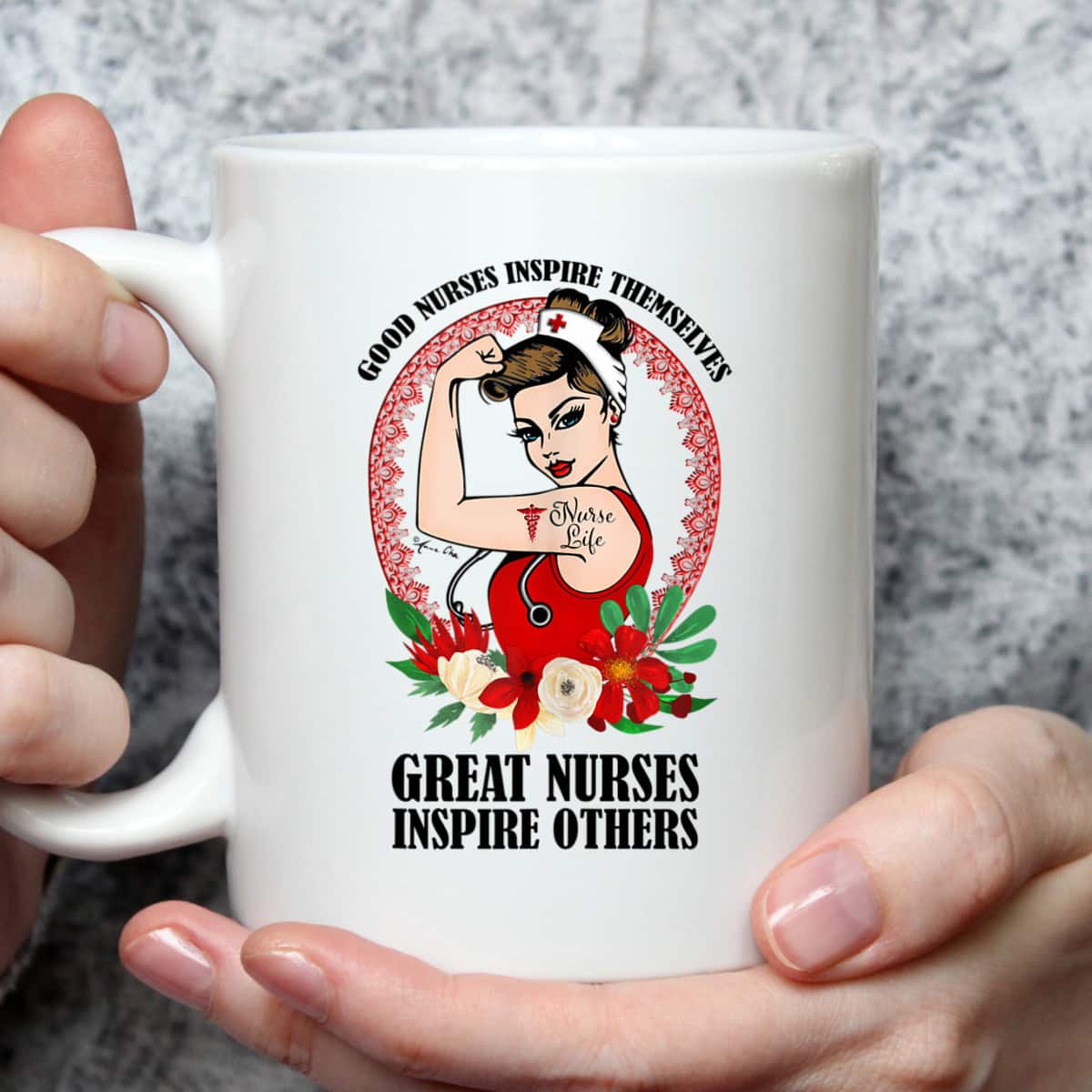 Nurse Life Girl Power Pin Up Rosie The Riveter Modern Art T-Shirt Nurse Life Girl Power Pin Up Rosie The Riveter Modern Art T-Shirt