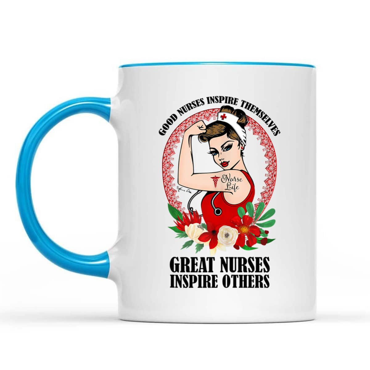 Nurse Life Girl Power Pin Up Rosie The Riveter Modern Art T-Shirt Nurse Life Girl Power Pin Up Rosie The Riveter Modern Art T-Shirt