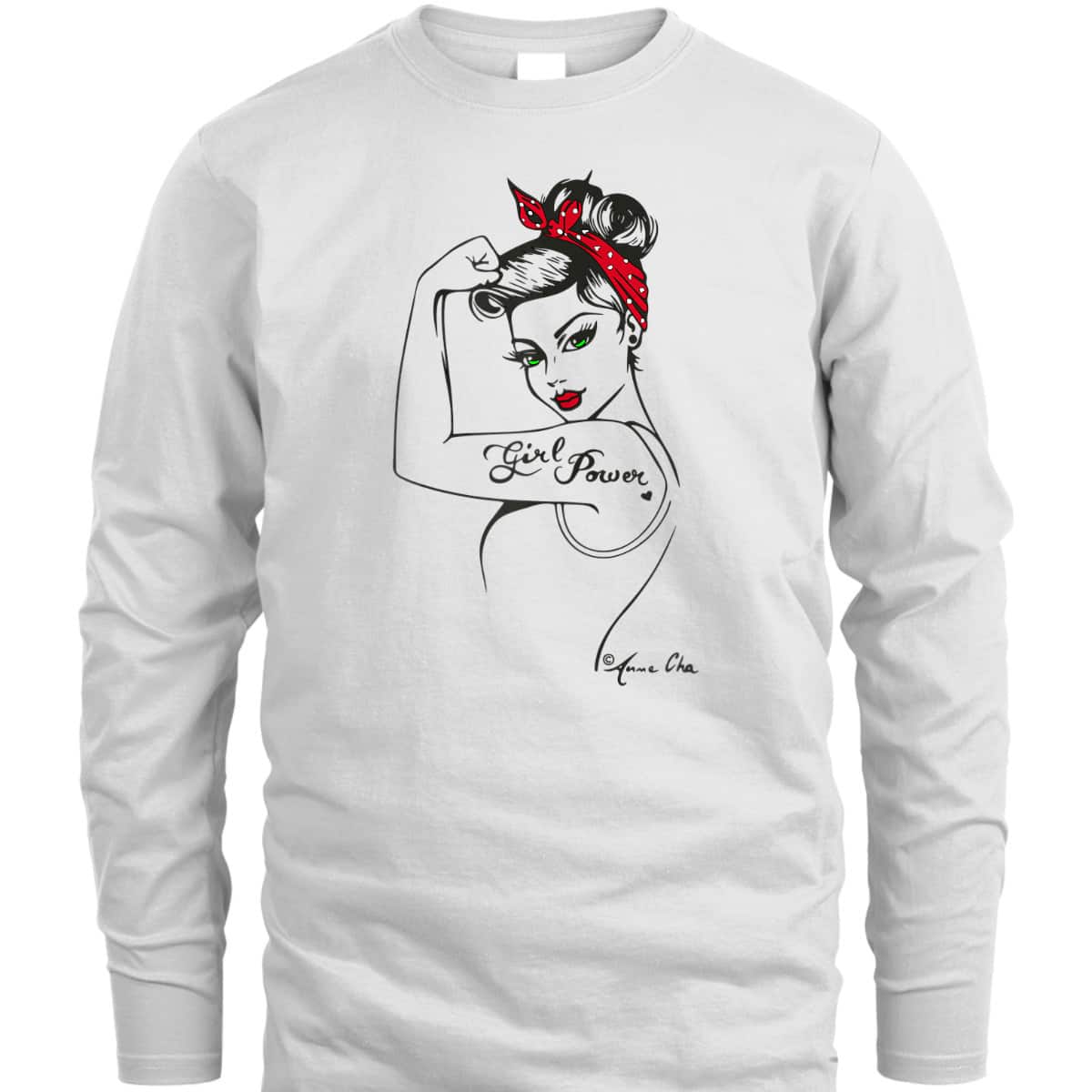 Womens Girl Power Pin Up Art Vintage Retro Style Feminist Icon Red T-Shirt Womens Girl Power Pin Up Art Vintage Retro Style Feminist Icon Red T-Shirt