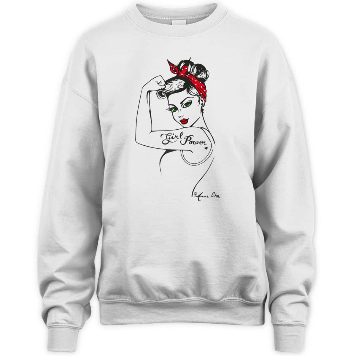 Womens Girl Power Pin Up Art Vintage Retro Style Feminist Icon Red T-Shirt Womens Girl Power Pin Up Art Vintage Retro Style Feminist Icon Red T-Shirt