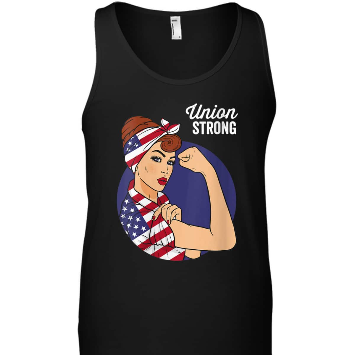Womens Union Labor Day Rosie The Riveter USA Flag T-Shirt Womens Union Labor Day Rosie The Riveter USA Flag T-Shirt