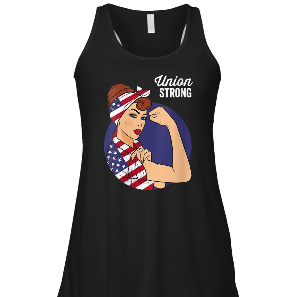 Womens Union Labor Day Rosie The Riveter USA Flag T-Shirt Womens Union Labor Day Rosie The Riveter USA Flag T-Shirt