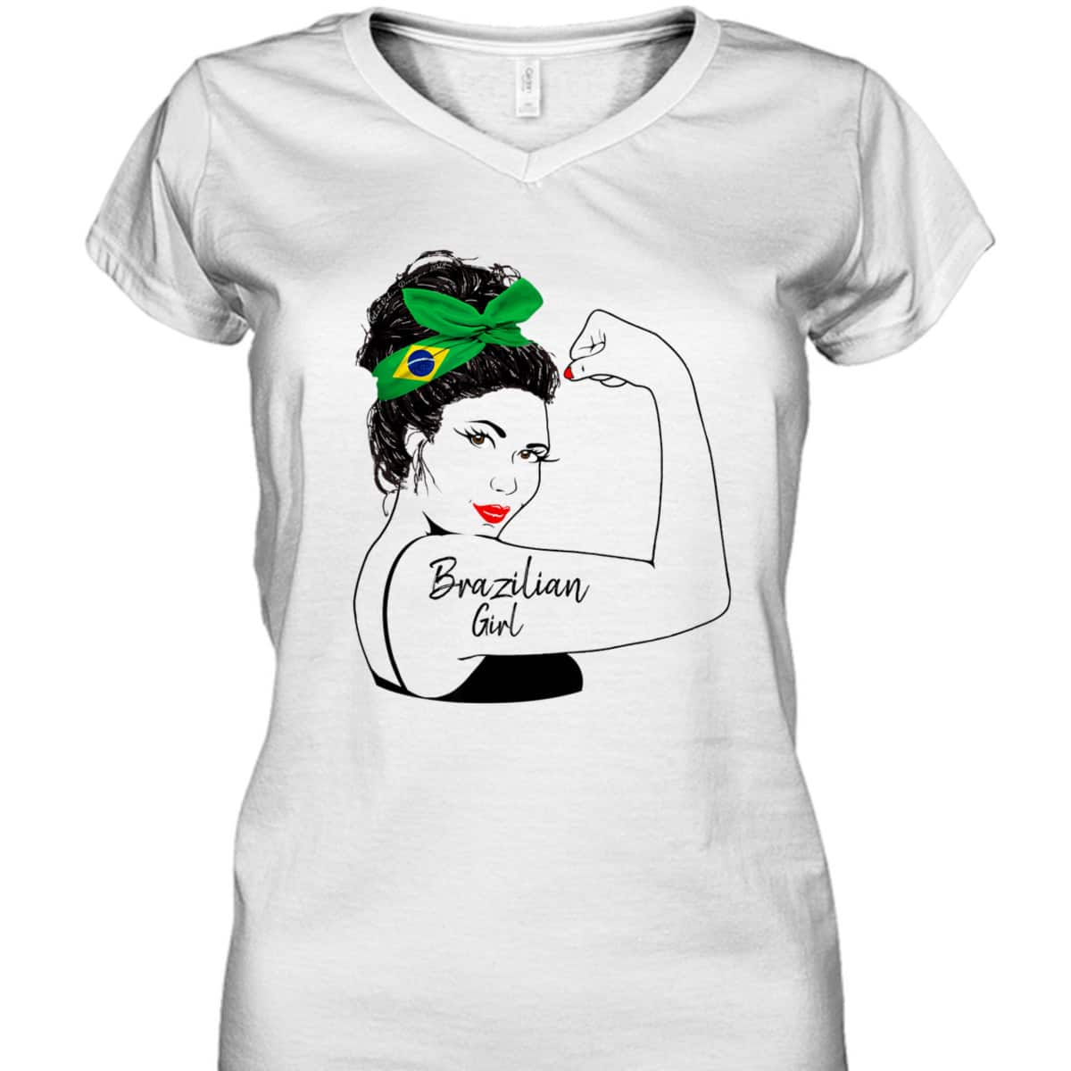 Brazilian Girl Unbreakable Rosie The Riveter T-Shirt Brazilian Girl Unbreakable Rosie The Riveter T-Shirt