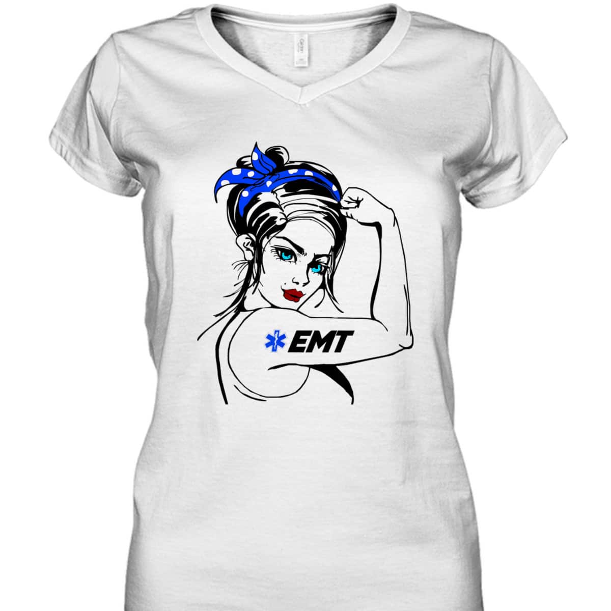 EMS Emergency EMT Rosie The Riveter T-Shirt EMS Emergency EMT Rosie The Riveter T-Shirt