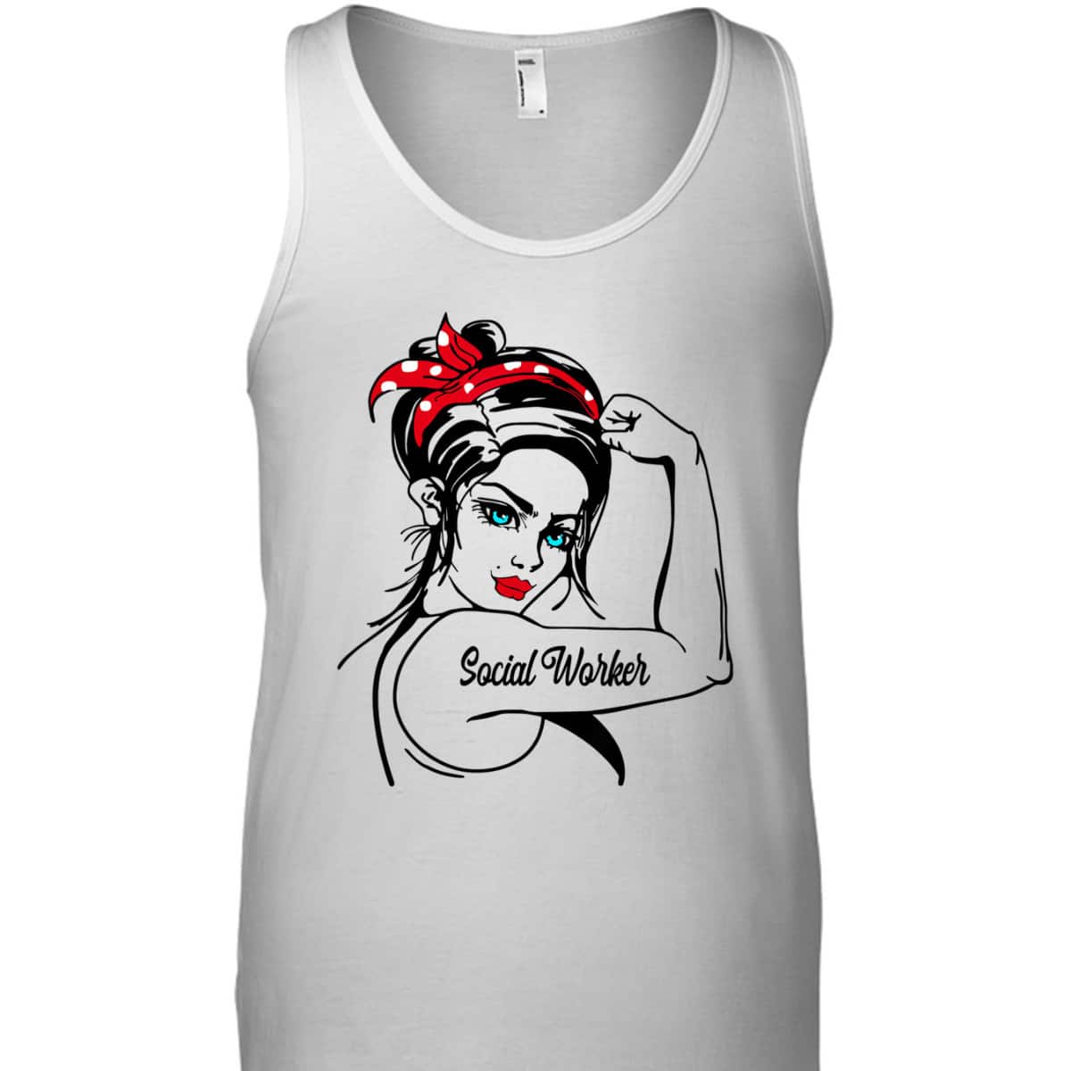 Female Social Worker Rosie The Riveter Pin Up Girl T-Shirt Female Social Worker Rosie The Riveter Pin Up Girl T-Shirt