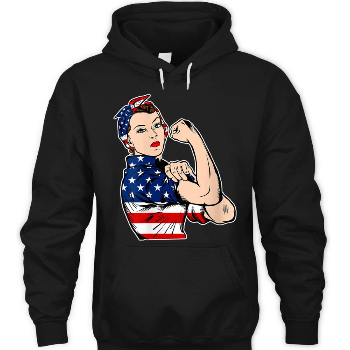 Womens Rosie The Riveter Bandana Feminist USA Flag 4th Of July T-Shirt Womens Rosie The Riveter Bandana Feminist USA Flag 4th Of July T-Shirt