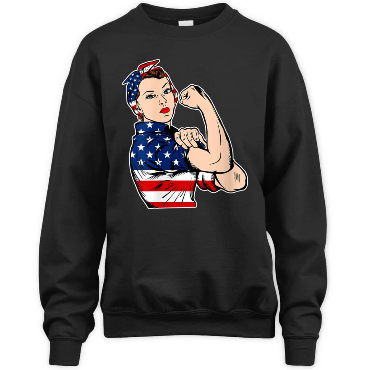 Womens Rosie The Riveter Bandana Feminist USA Flag 4th Of July T-Shirt Womens Rosie The Riveter Bandana Feminist USA Flag 4th Of July T-Shirt