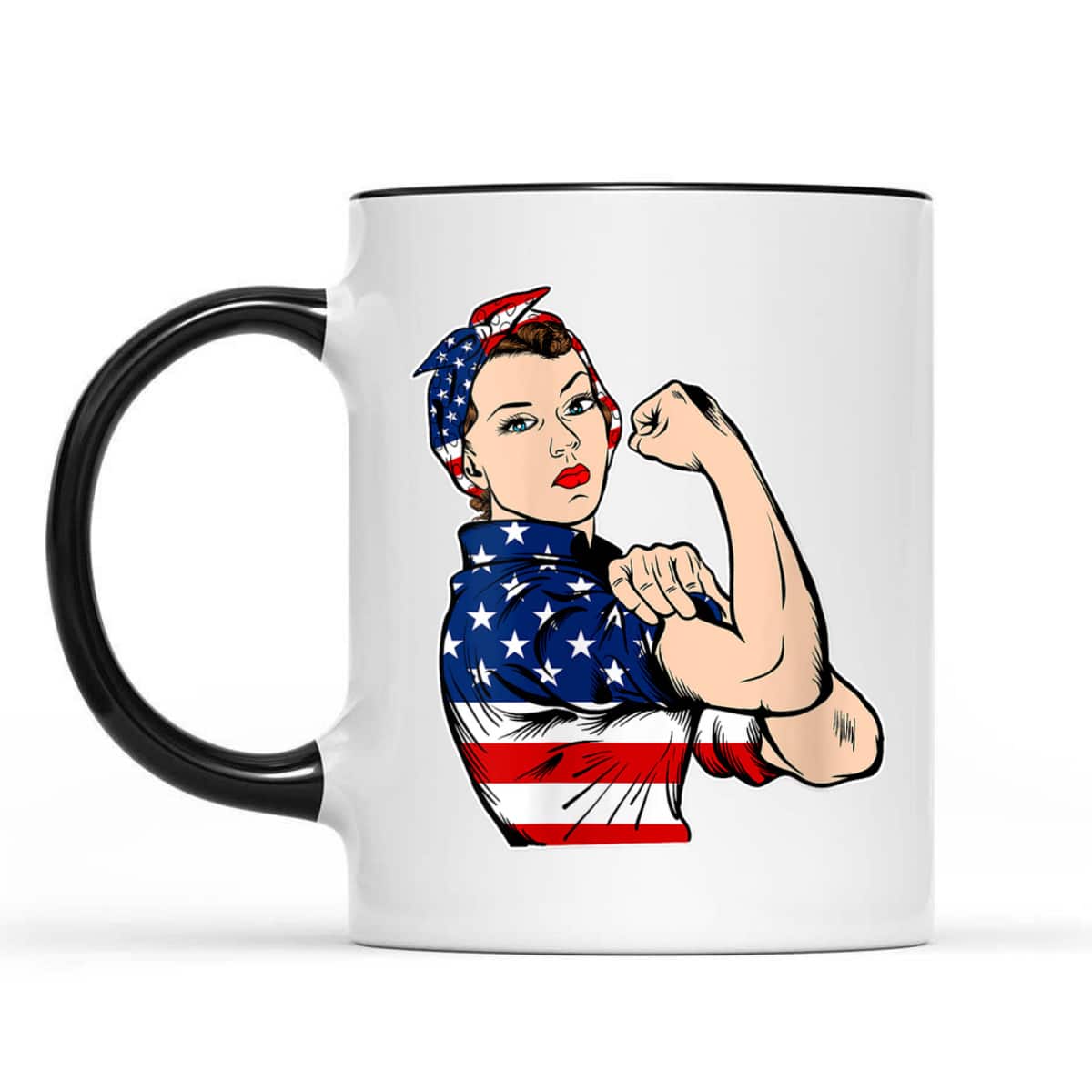 Womens Rosie The Riveter Bandana Feminist USA Flag 4th Of July T-Shirt Womens Rosie The Riveter Bandana Feminist USA Flag 4th Of July T-Shirt