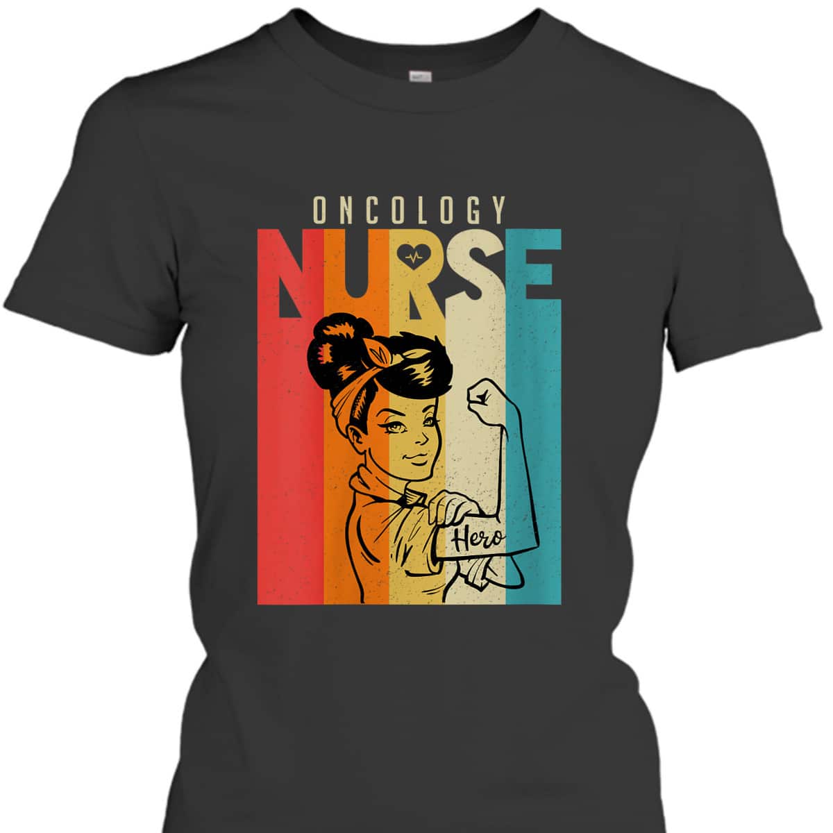 Womens Vintage Rosie The Riveter Oncology Nurse T-Shirt Womens Vintage Rosie The Riveter Oncology Nurse T-Shirt