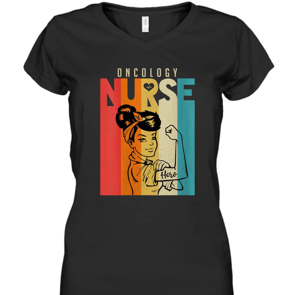 Womens Vintage Rosie The Riveter Oncology Nurse T-Shirt Womens Vintage Rosie The Riveter Oncology Nurse T-Shirt