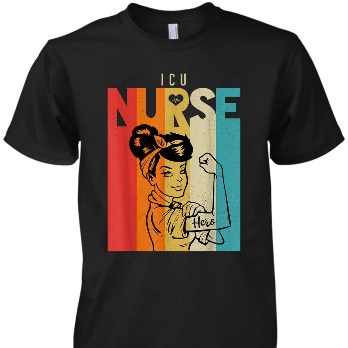 Vintage Rosie The Riveter ICU Nurse T-Shirt Vintage Rosie The Riveter ICU Nurse T-Shirt