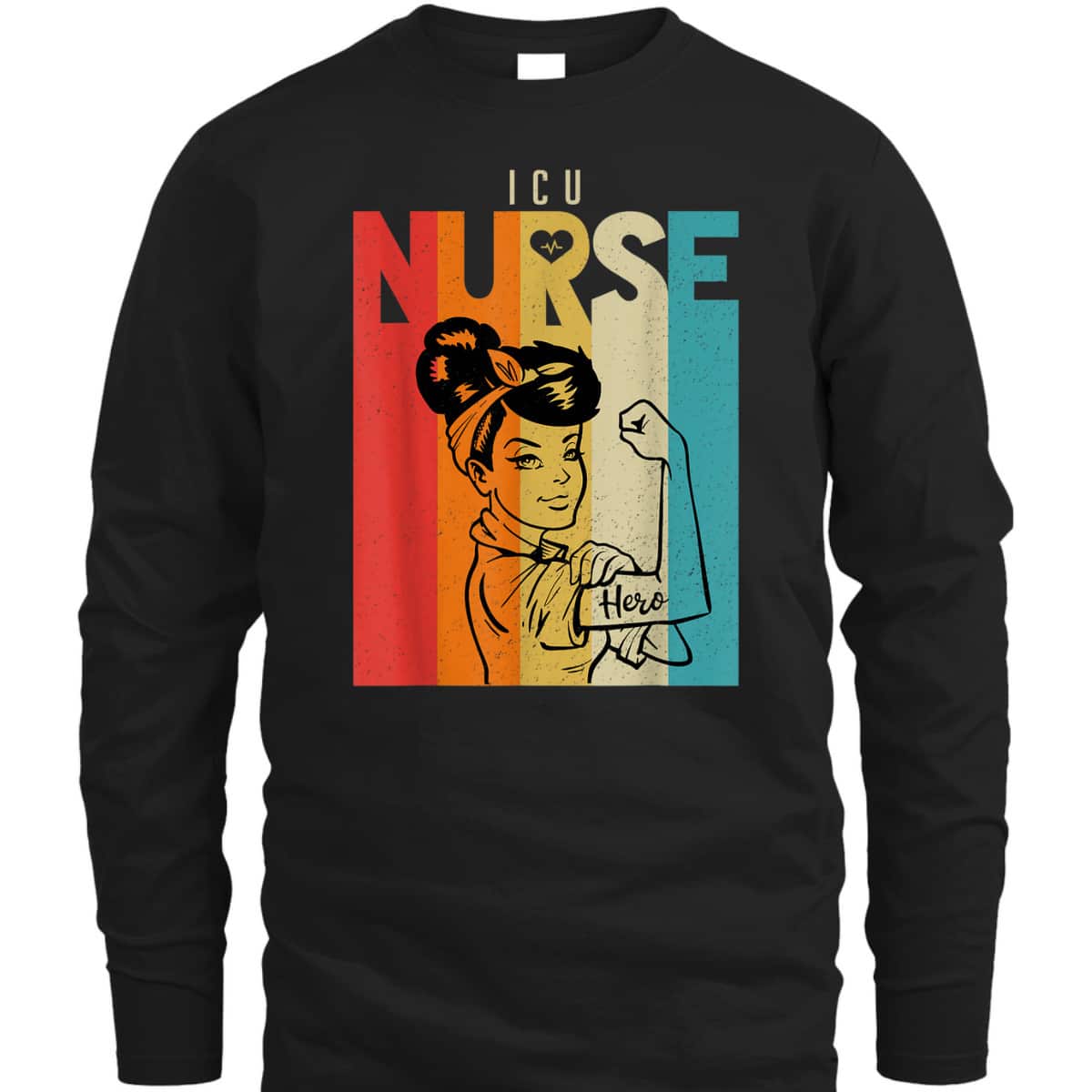 Vintage Rosie The Riveter ICU Nurse T-Shirt Vintage Rosie The Riveter ICU Nurse T-Shirt