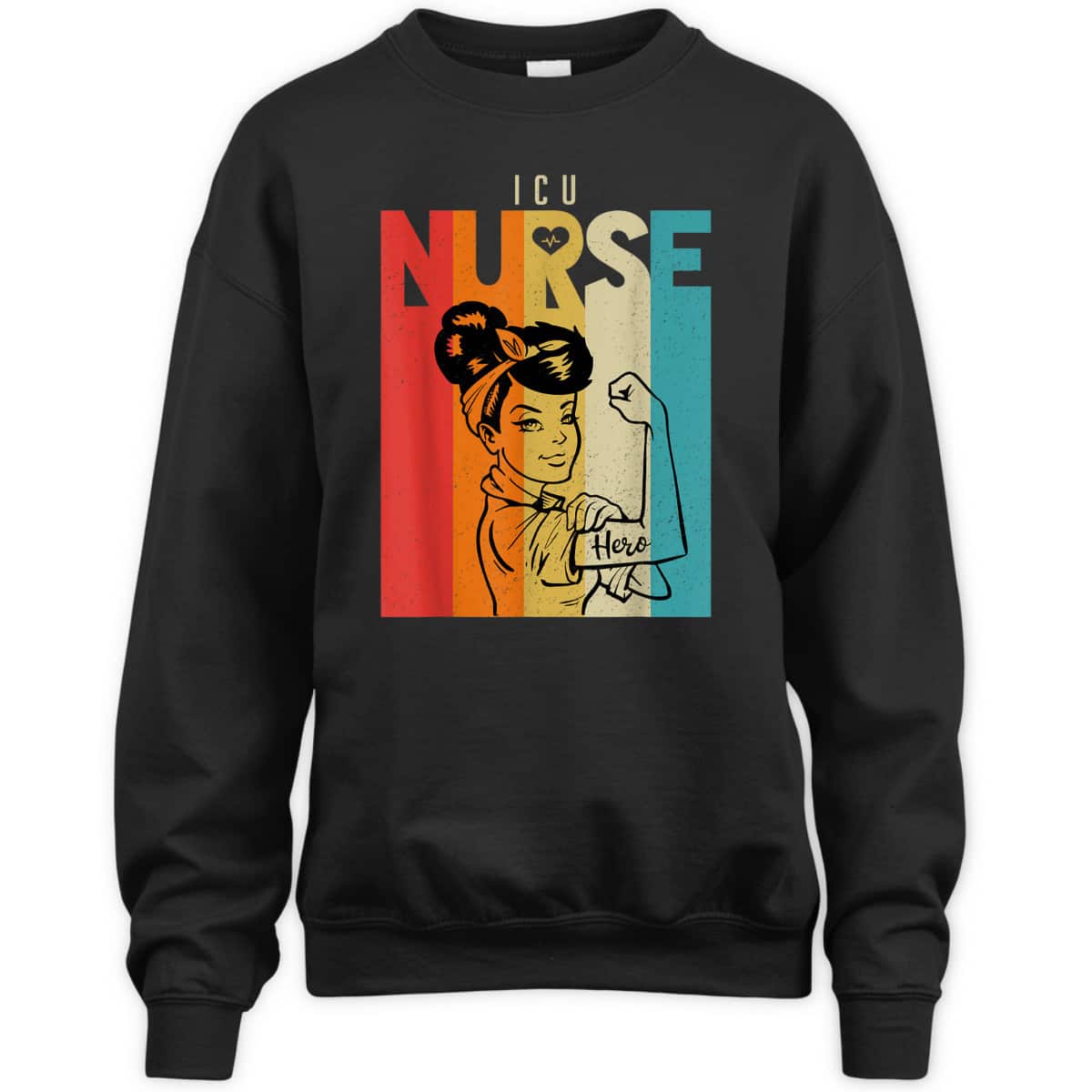 Vintage Rosie The Riveter ICU Nurse T-Shirt Vintage Rosie The Riveter ICU Nurse T-Shirt