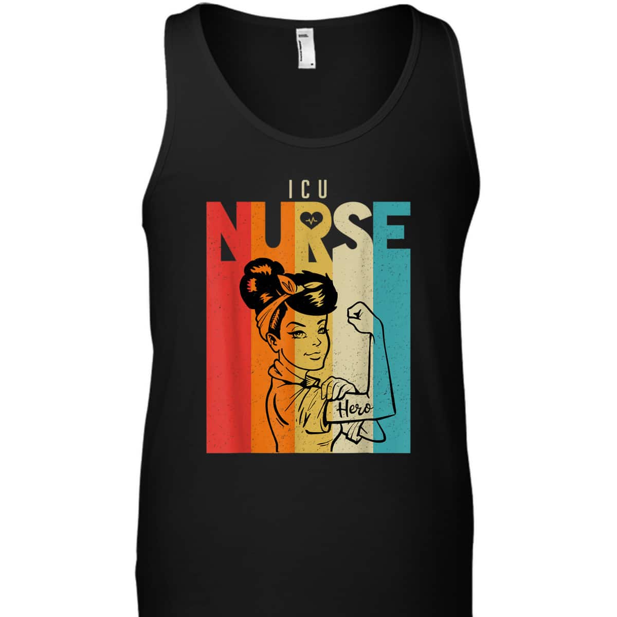 Vintage Rosie The Riveter ICU Nurse T-Shirt Vintage Rosie The Riveter ICU Nurse T-Shirt