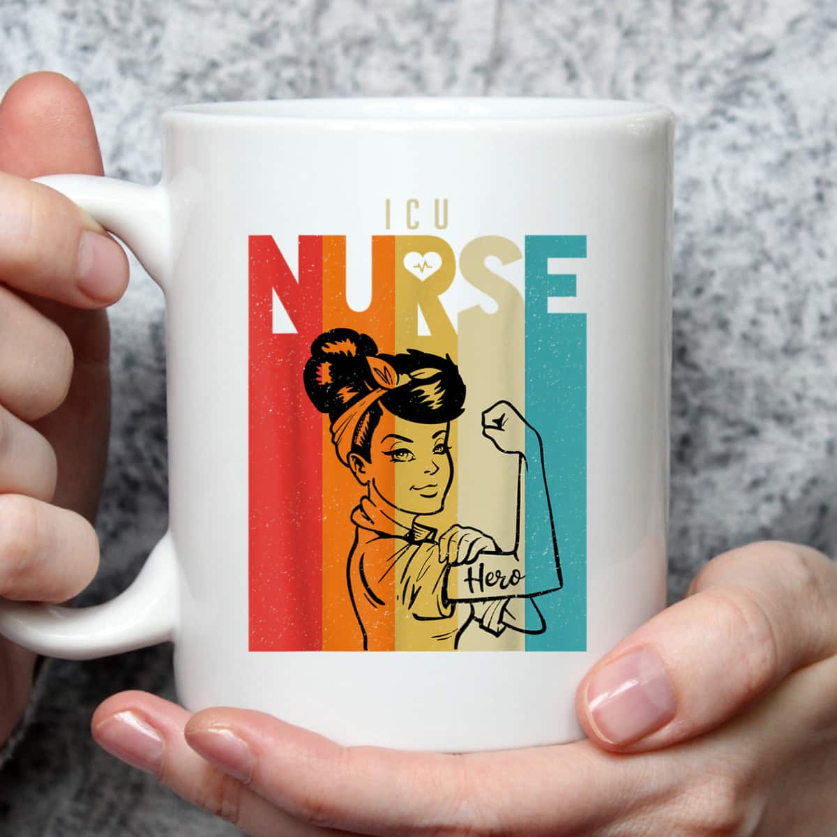 Vintage Rosie The Riveter ICU Nurse T-Shirt Vintage Rosie The Riveter ICU Nurse T-Shirt