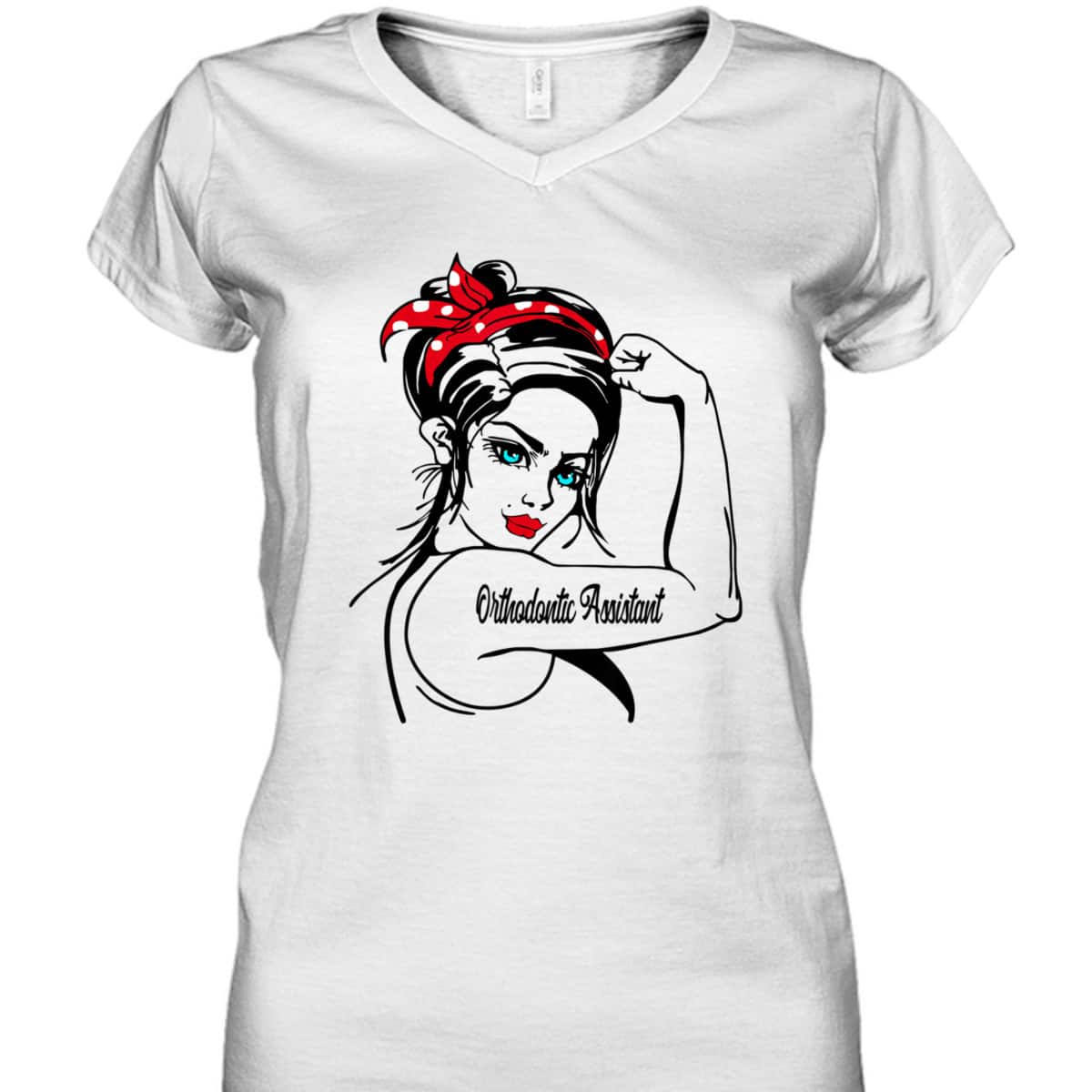 Orthodontic Assistant Rosie The Riveter Pin Up T-Shirt Orthodontic Assistant Rosie The Riveter Pin Up T-Shirt
