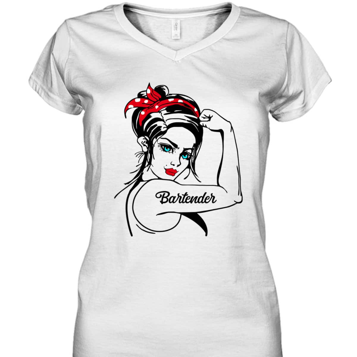 Bartender Rosie The Riveter Pin Up T-Shirt Bartender Rosie The Riveter Pin Up T-Shirt