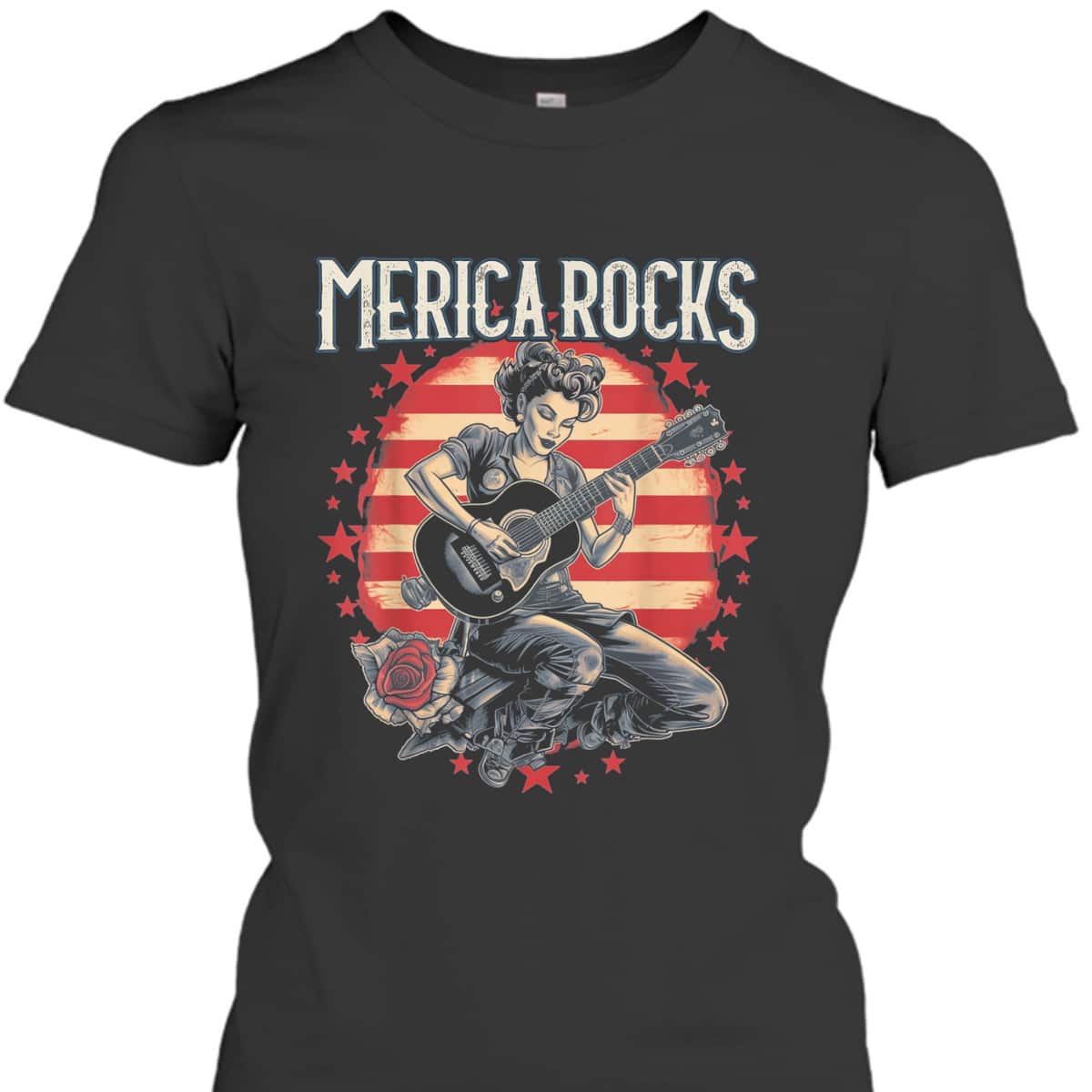 Rosie The Riveter 4th Of July Country Rock Music Funny T-Shirt Rosie The Riveter 4th Of July Country Rock Music Funny T-Shirt