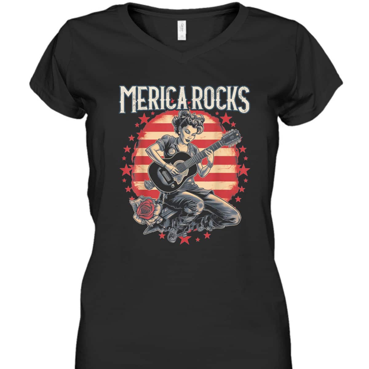 Rosie The Riveter 4th Of July Country Rock Music Funny T-Shirt Rosie The Riveter 4th Of July Country Rock Music Funny T-Shirt