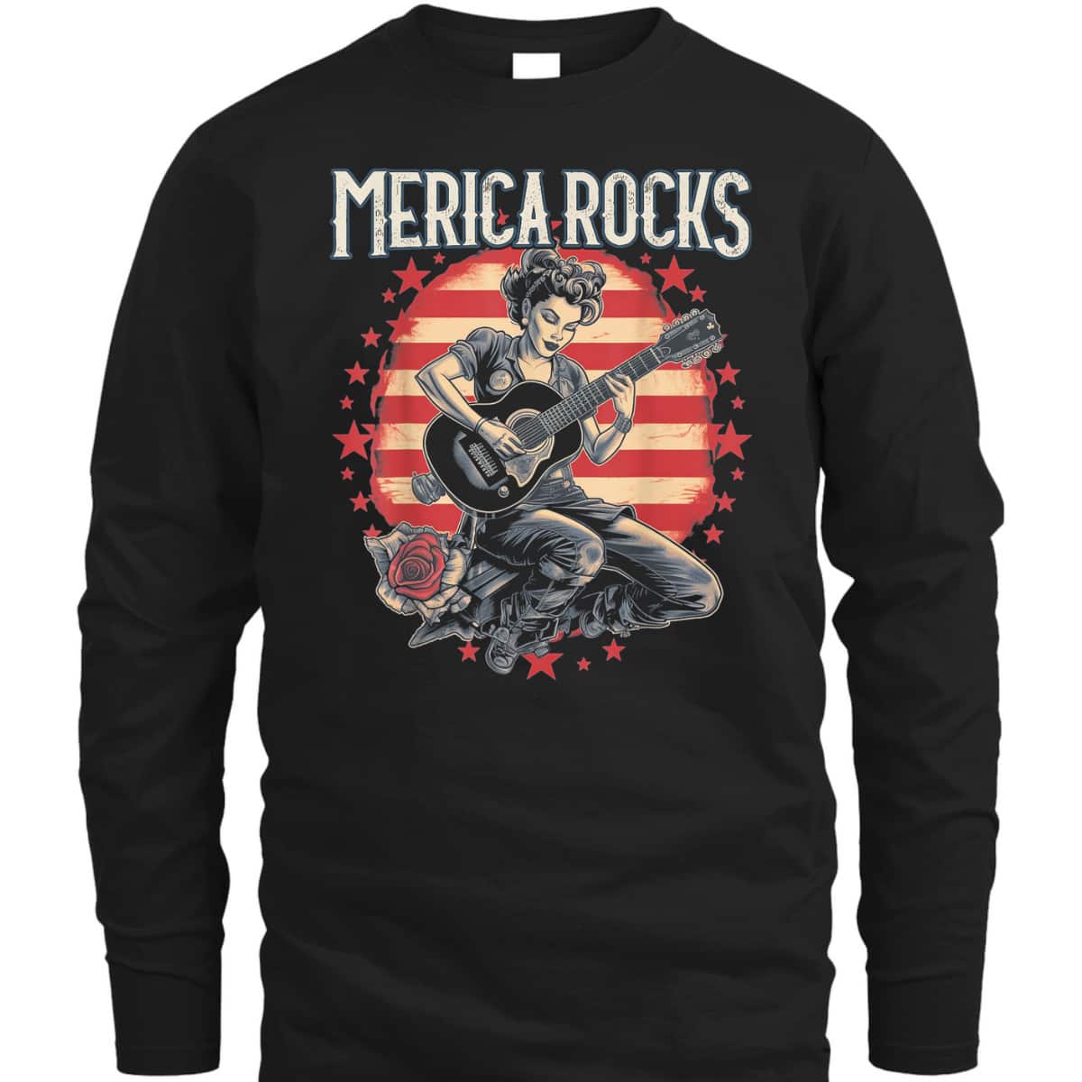 Rosie The Riveter 4th Of July Country Rock Music Funny T-Shirt Rosie The Riveter 4th Of July Country Rock Music Funny T-Shirt