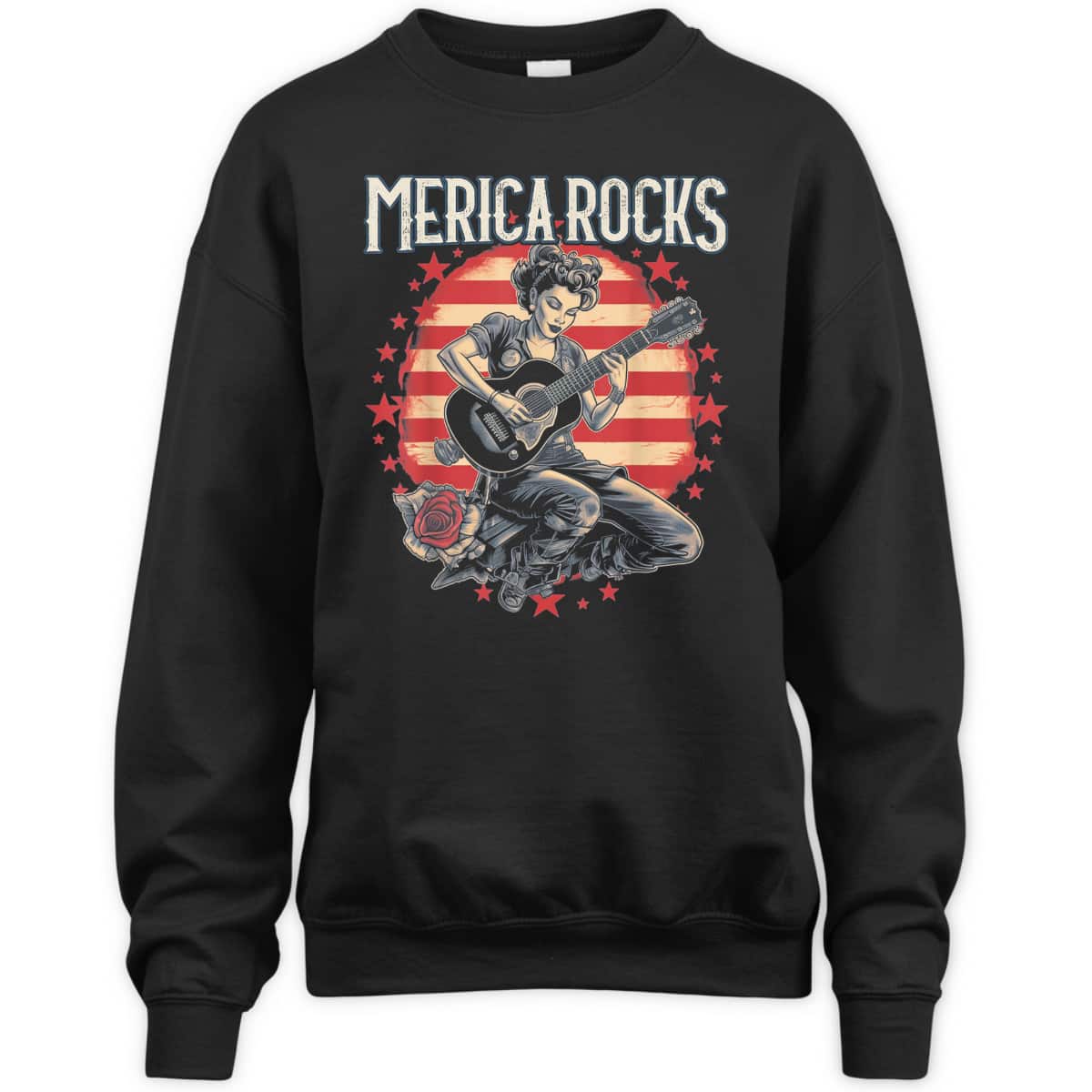 Rosie The Riveter 4th Of July Country Rock Music Funny T-Shirt Rosie The Riveter 4th Of July Country Rock Music Funny T-Shirt