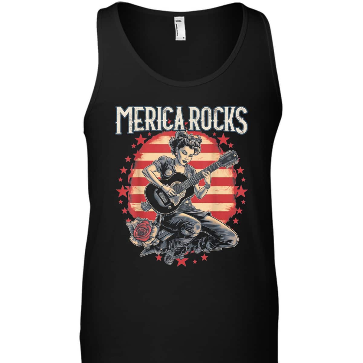 Rosie The Riveter 4th Of July Country Rock Music Funny T-Shirt Rosie The Riveter 4th Of July Country Rock Music Funny T-Shirt