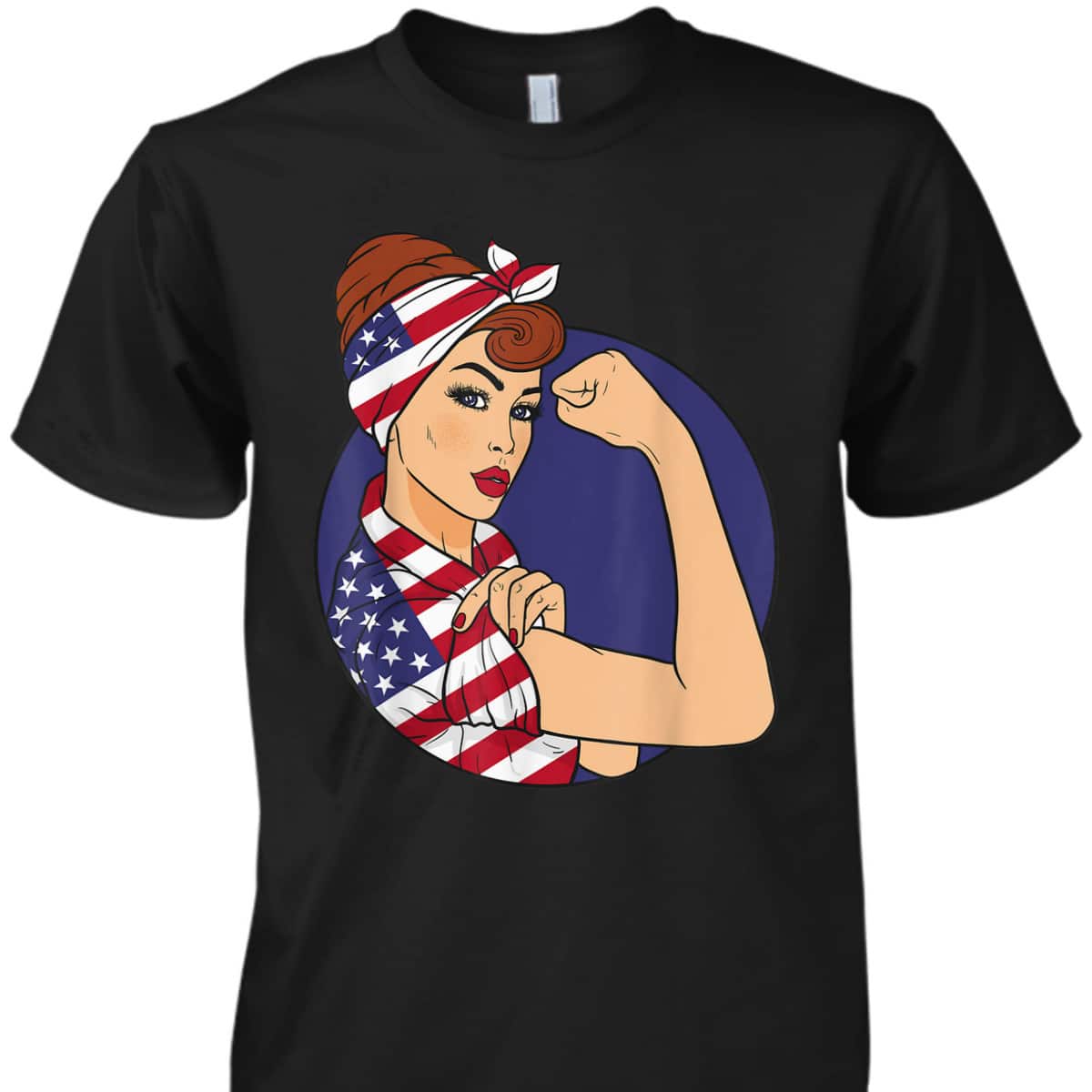 Labor Day Rosie The Riveter American Flag T-Shirt Labor Day Rosie The Riveter American Flag T-Shirt