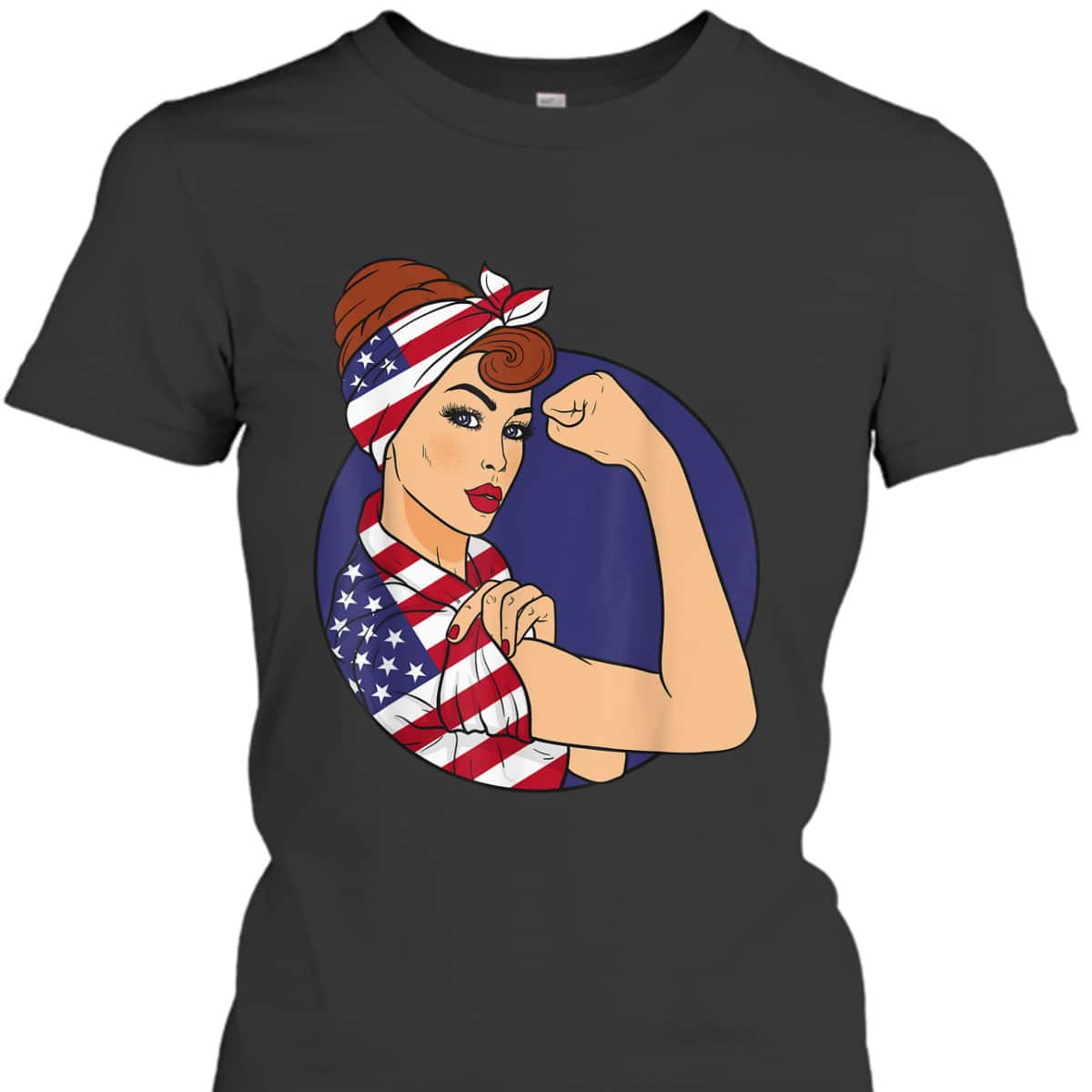 Labor Day Rosie The Riveter American Flag T-Shirt Labor Day Rosie The Riveter American Flag T-Shirt