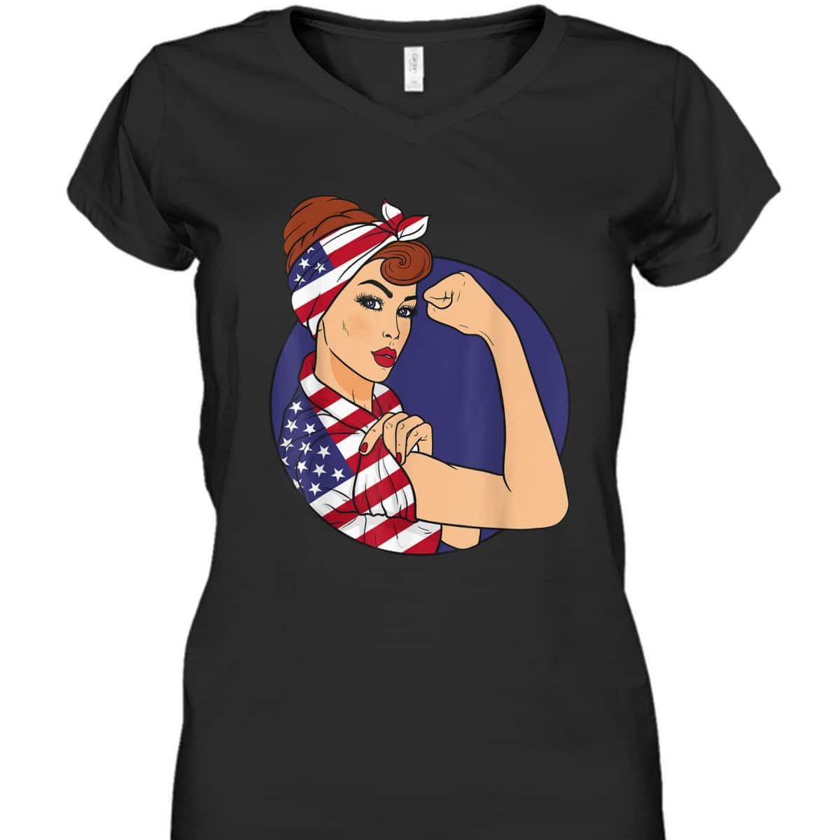 Labor Day Rosie The Riveter American Flag T-Shirt Labor Day Rosie The Riveter American Flag T-Shirt