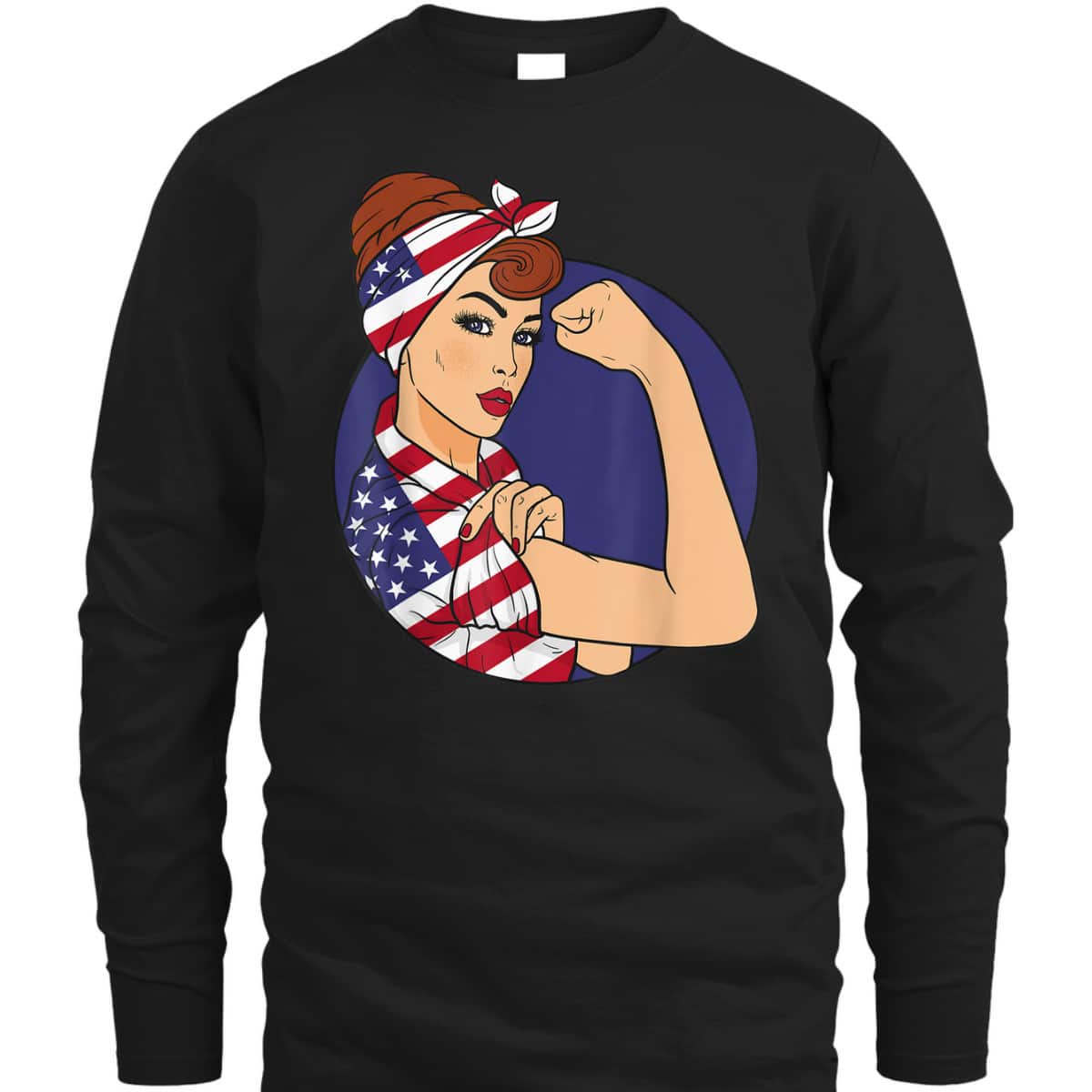 Labor Day Rosie The Riveter American Flag T-Shirt Labor Day Rosie The Riveter American Flag T-Shirt