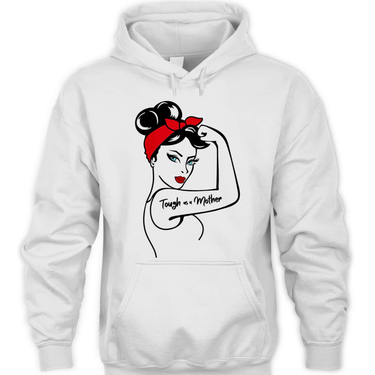 Womens Tough As A Mother Blue Eyes Rosie The Riveter Mothers Day T-Shirt Womens Tough As A Mother Blue Eyes Rosie The Riveter Mothers Day T-Shirt