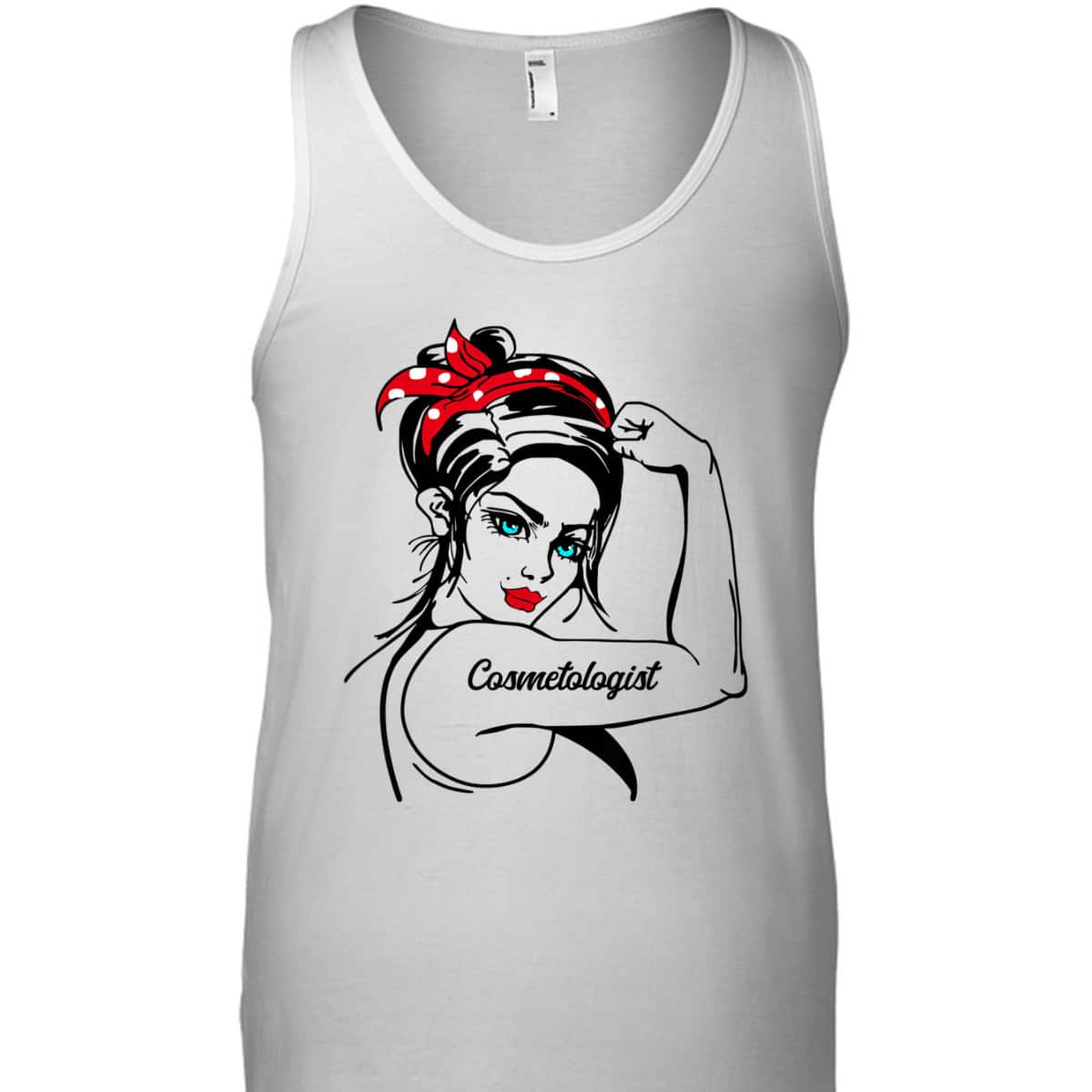 Female Cosmetologist Rosie The Riveter Pin Up Girl T-Shirt