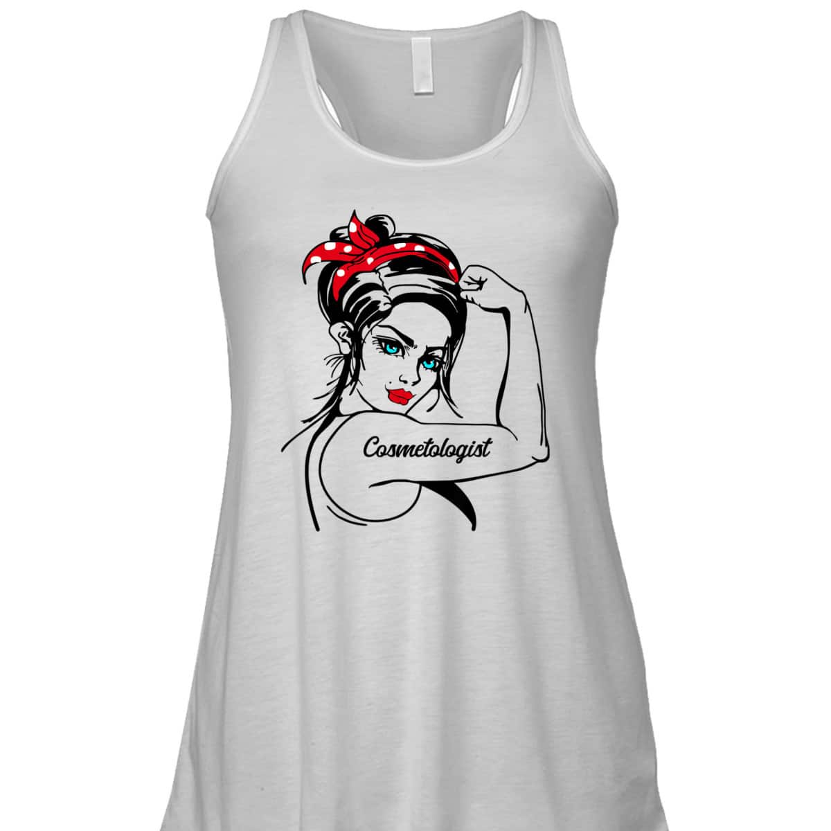 Female Cosmetologist Rosie The Riveter Pin Up Girl T-Shirt