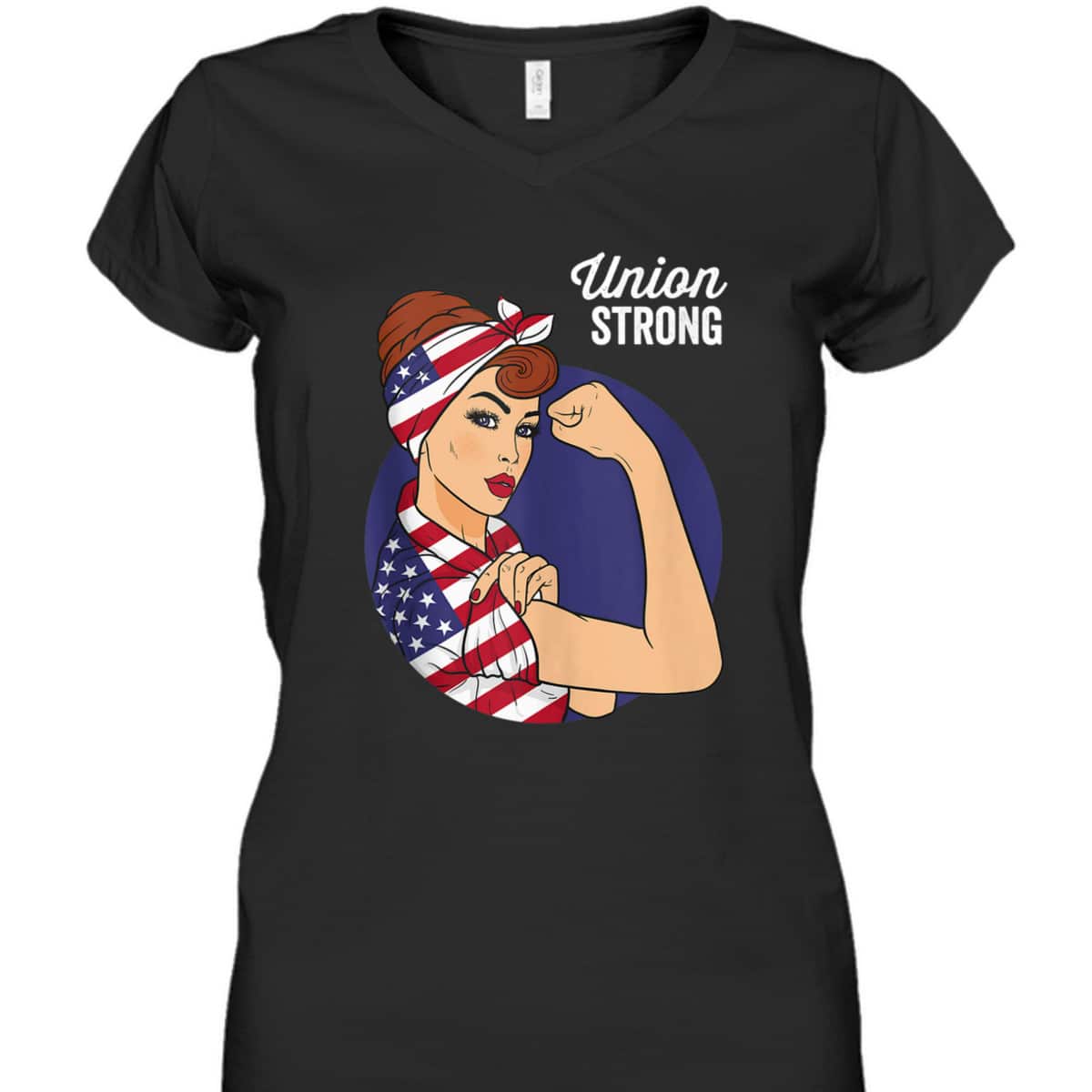 Union Labor Day Rosie The Riveter USA Flag T-Shirt Union Labor Day Rosie The Riveter USA Flag T-Shirt