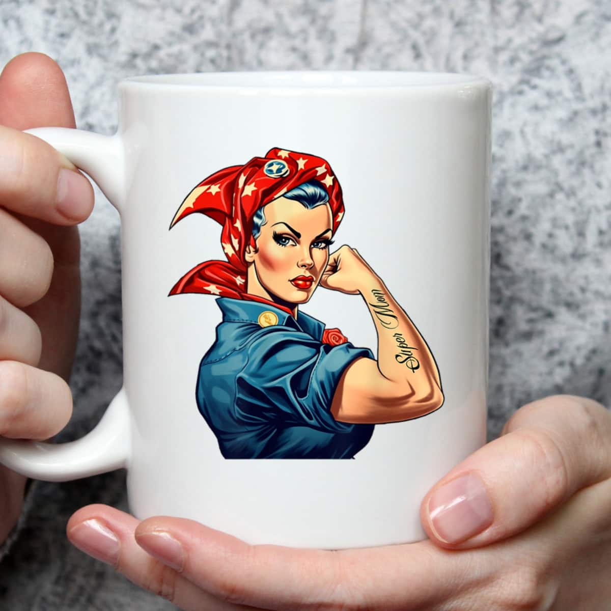 Girl Power We Can Do It Rosie The Riveter Woman Super Mom T-Shirt Girl Power We Can Do It Rosie The Riveter Woman Super Mom T-Shirt