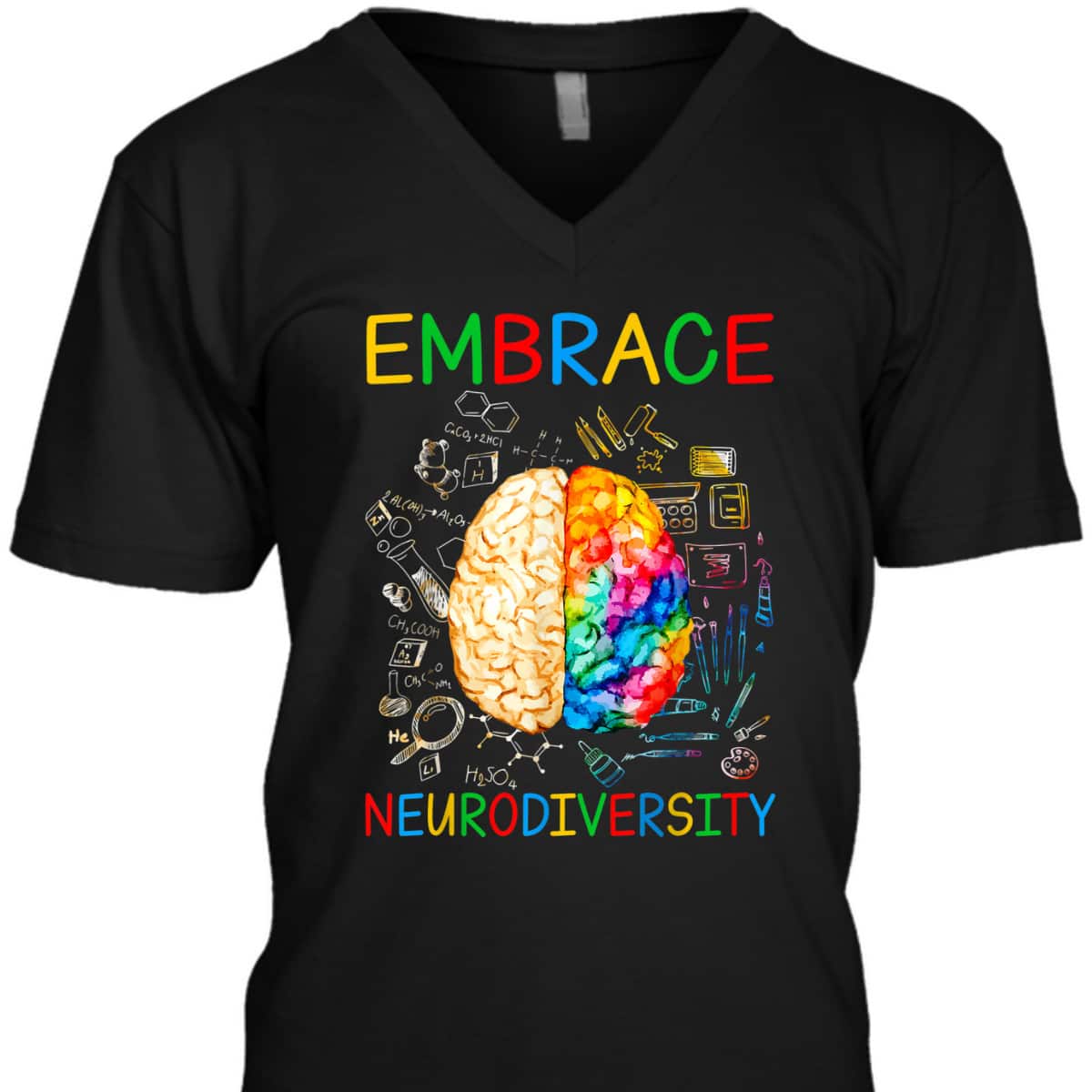 Neurodiversity Embrace ADHD Autism Awareness Month T-Shirt