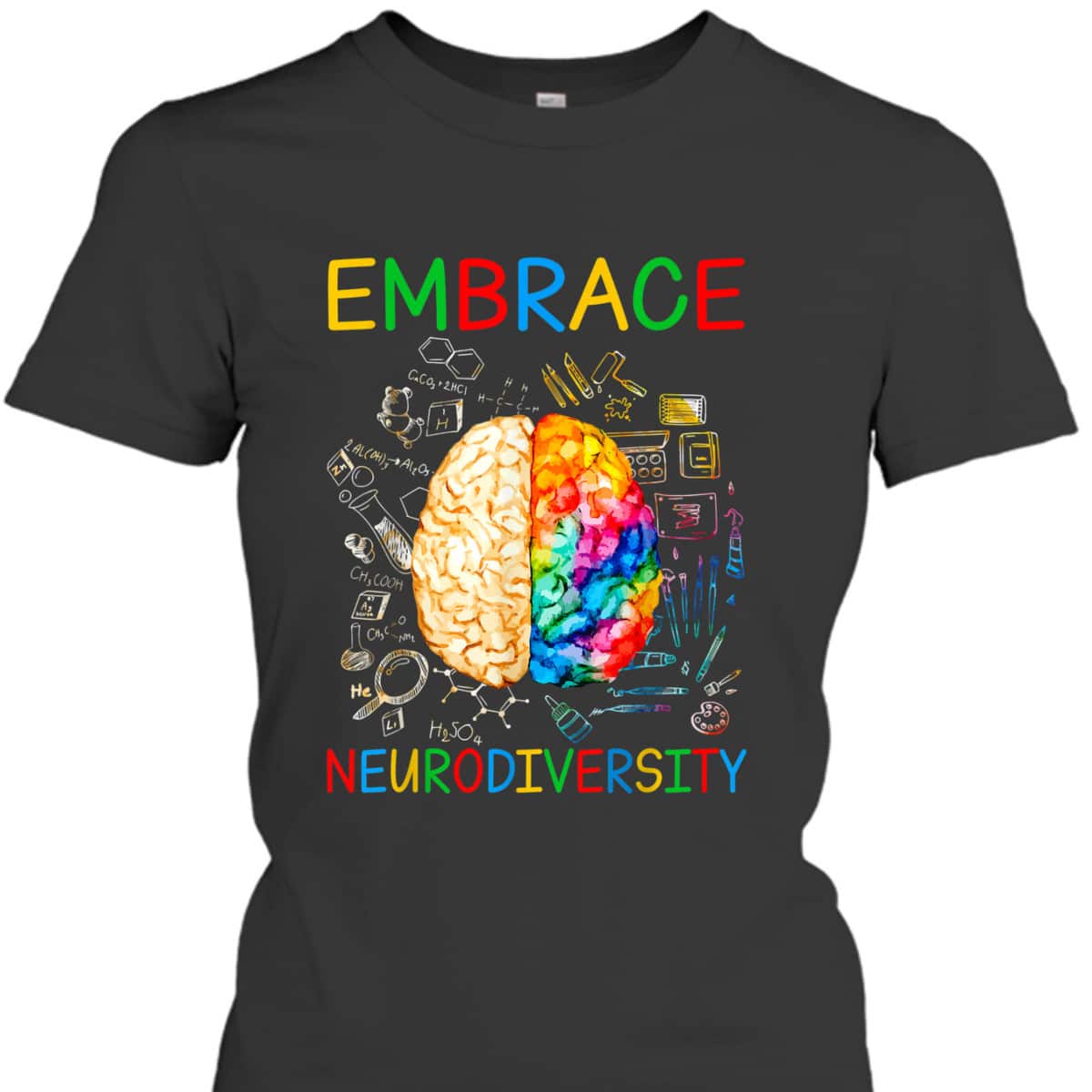 Neurodiversity Embrace ADHD Autism Awareness Month T-Shirt Neurodiversity Embrace ADHD Autism Awareness Month T-Shirt