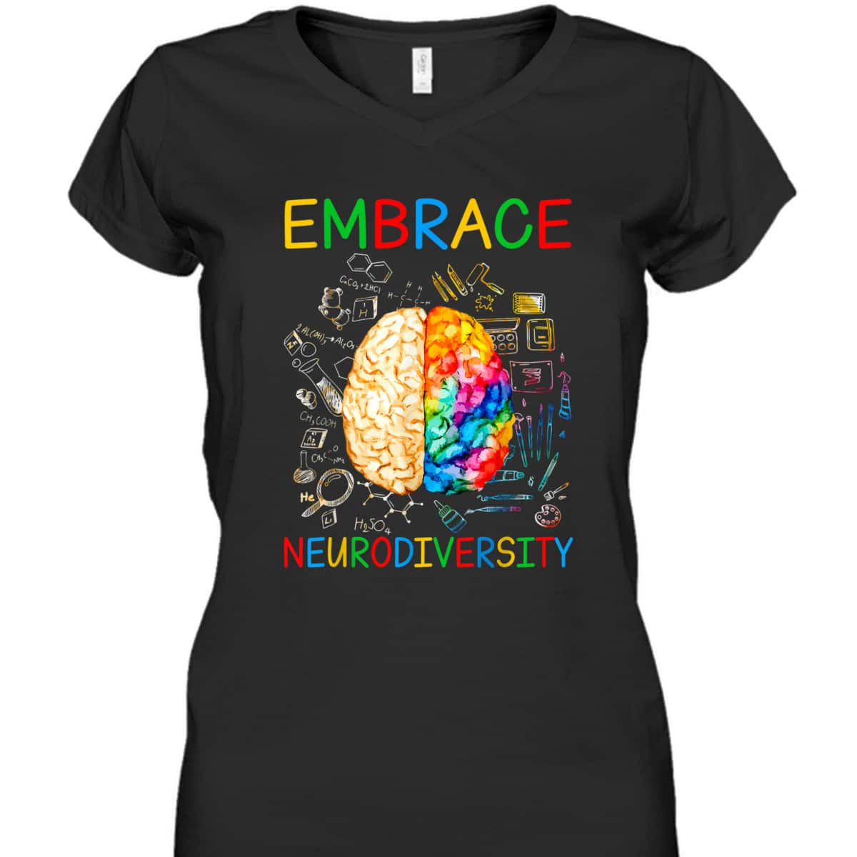 Neurodiversity Embrace ADHD Autism Awareness Month T-Shirt