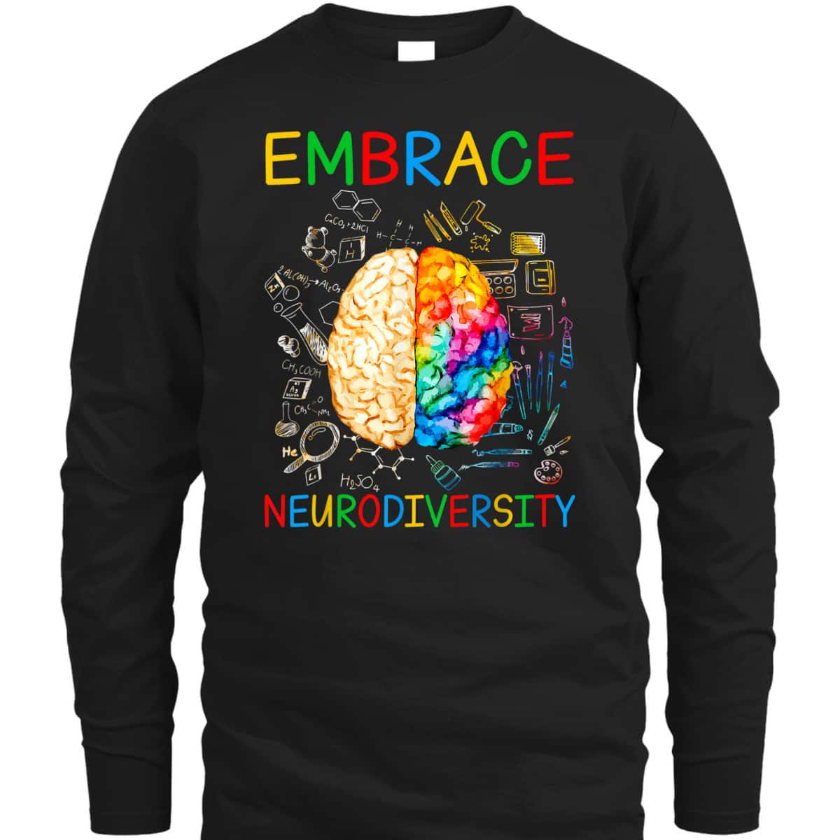 Neurodiversity Embrace ADHD Autism Awareness Month T-Shirt Neurodiversity Embrace ADHD Autism Awareness Month T-Shirt
