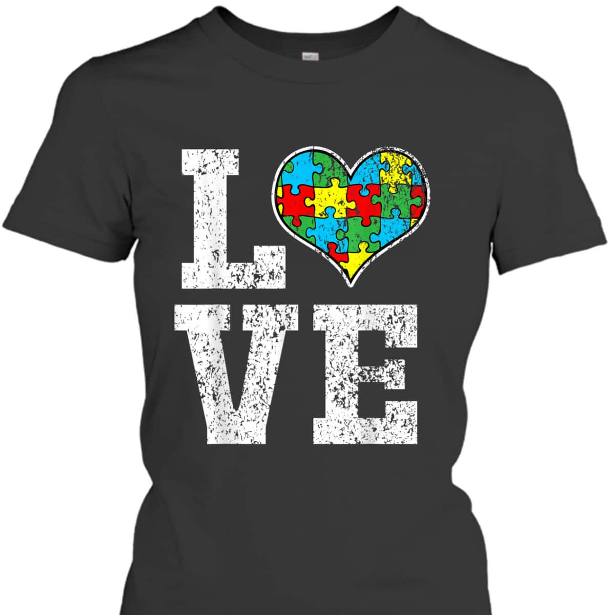 Autism Awareness For Kids Mom Dad Love Heart T-Shirt Autism Awareness For Kids Mom Dad Love Heart T-Shirt