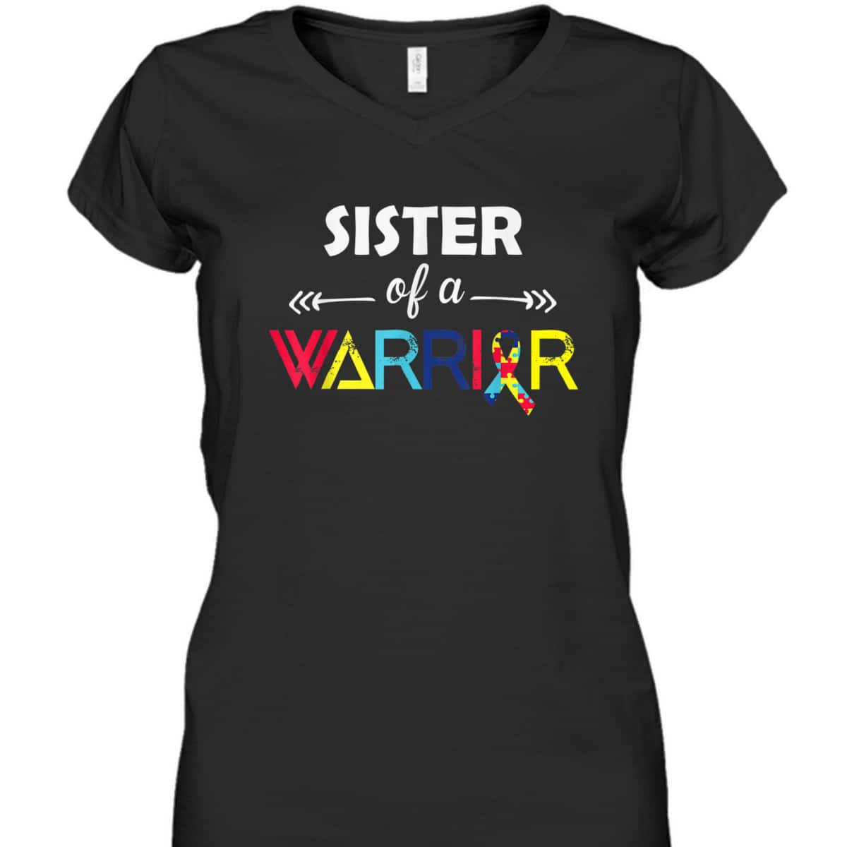 Sister Of A Warrior Autism Awareness Gifts Autism Awareness T-Shirt