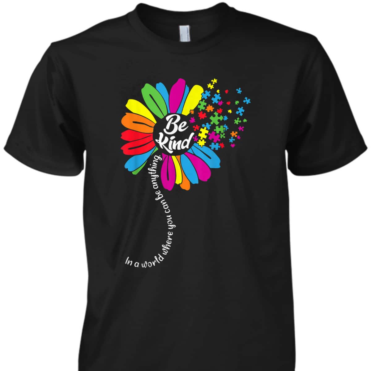 Autism Awareness Women Mom Kids Acceptance Sunflower Be Kind T-Shirt